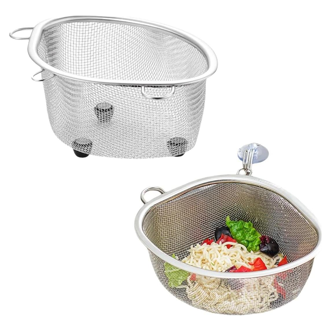 2 Canastas de Colador Triangular Beufee para Fregadero de Cocina