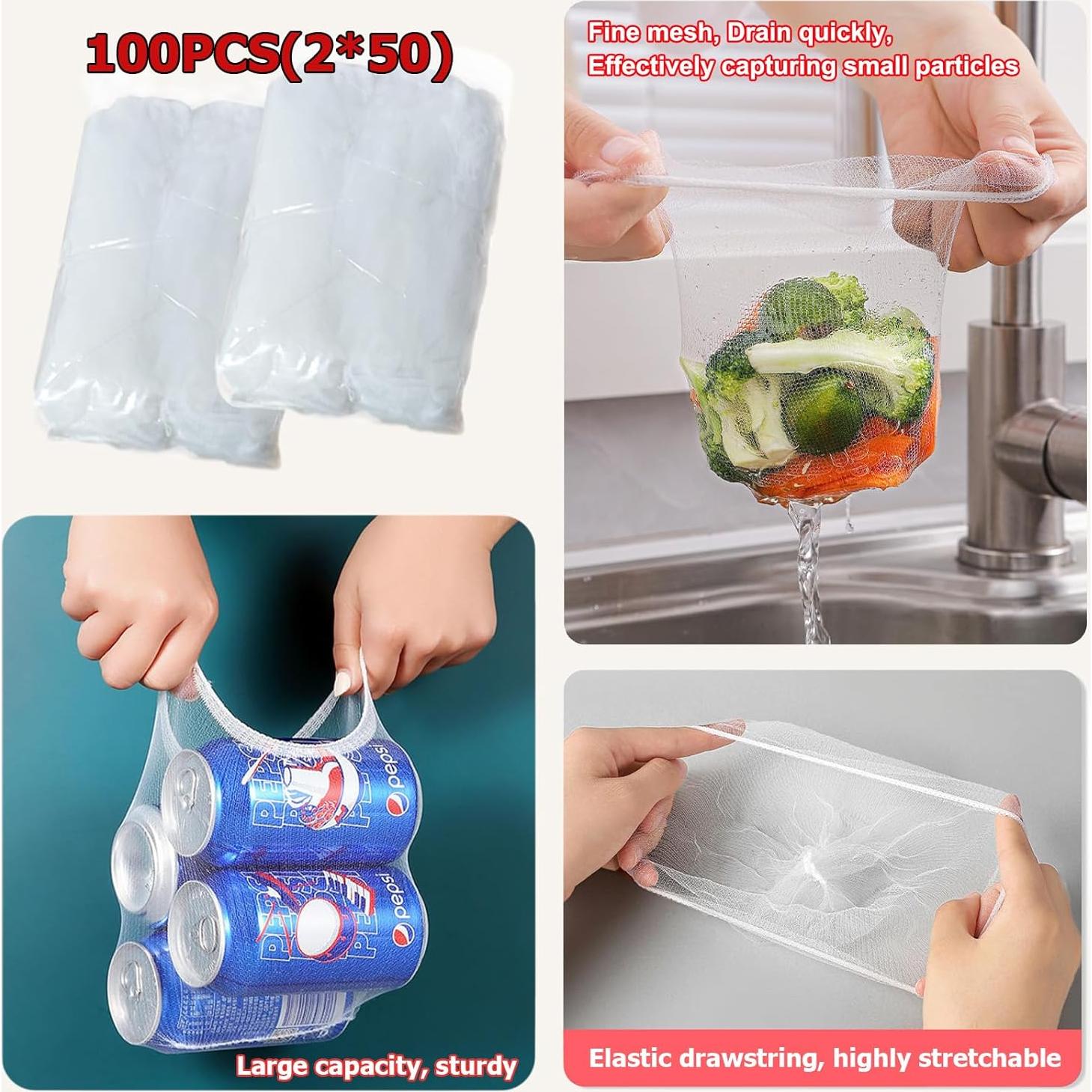 Colador de Fregadero ONVIPSTOO Plegable con 100 Bolsas de Malla