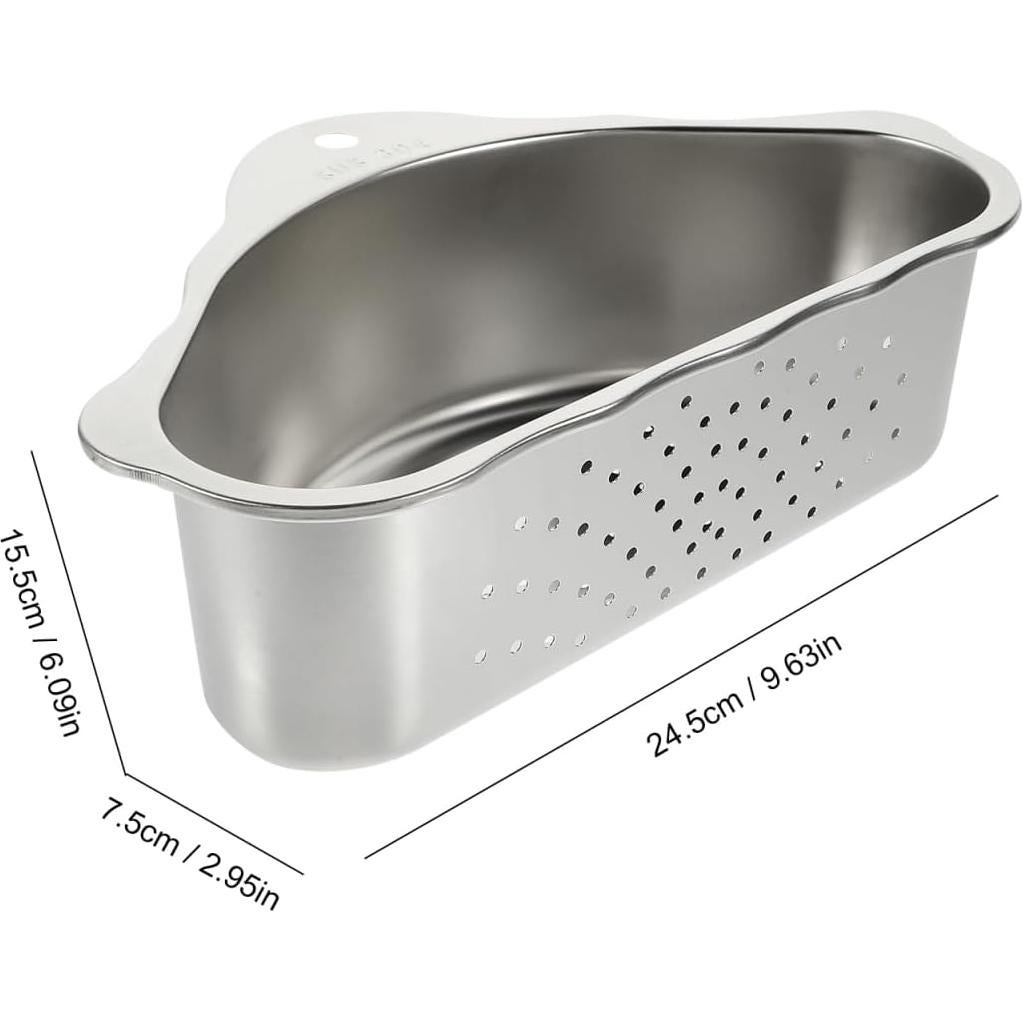 Colador de Fregadero en Esquina Acero Inoxidable 24.5x15.5cm