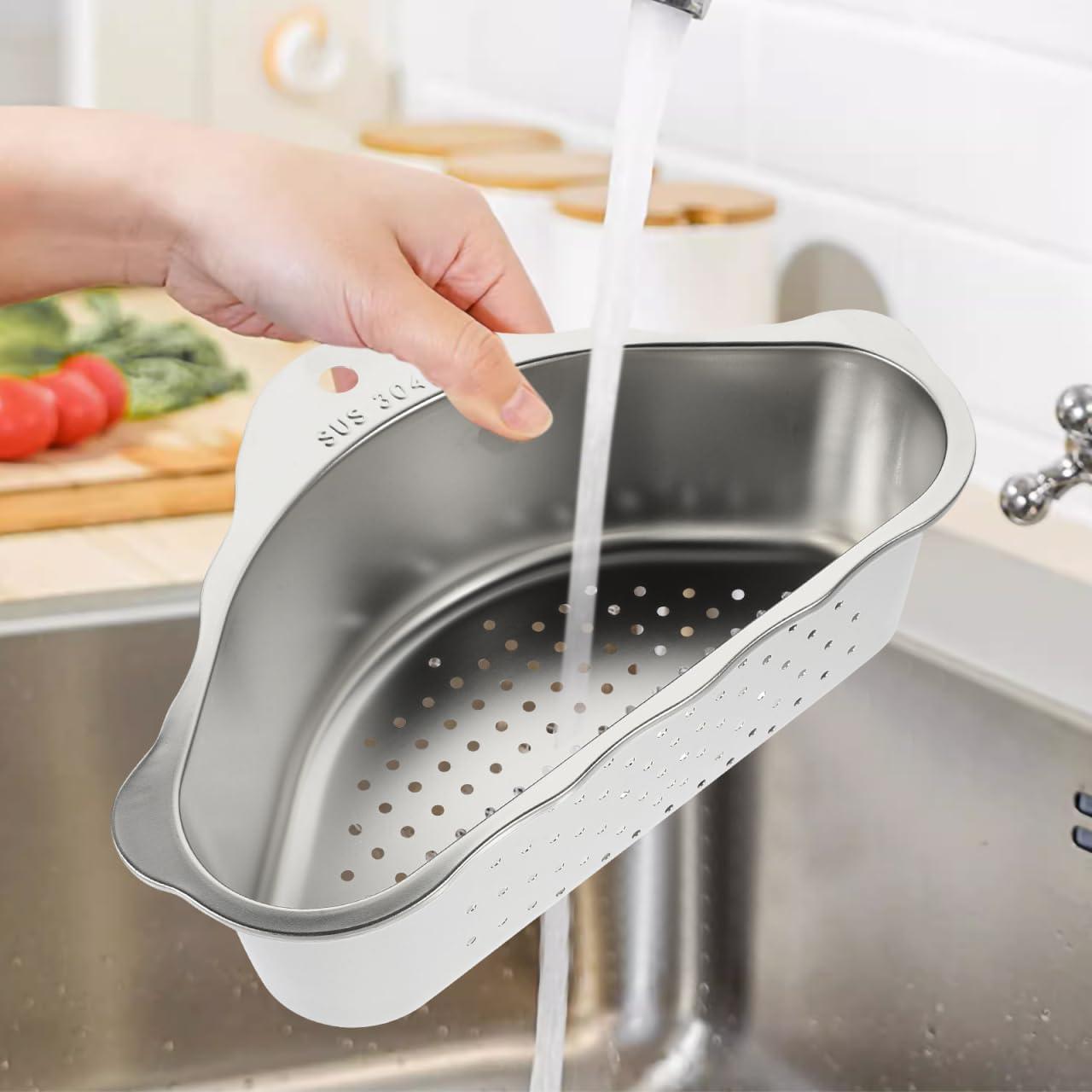 Colador de Fregadero en Esquina Acero Inoxidable 24.5x15.5cm