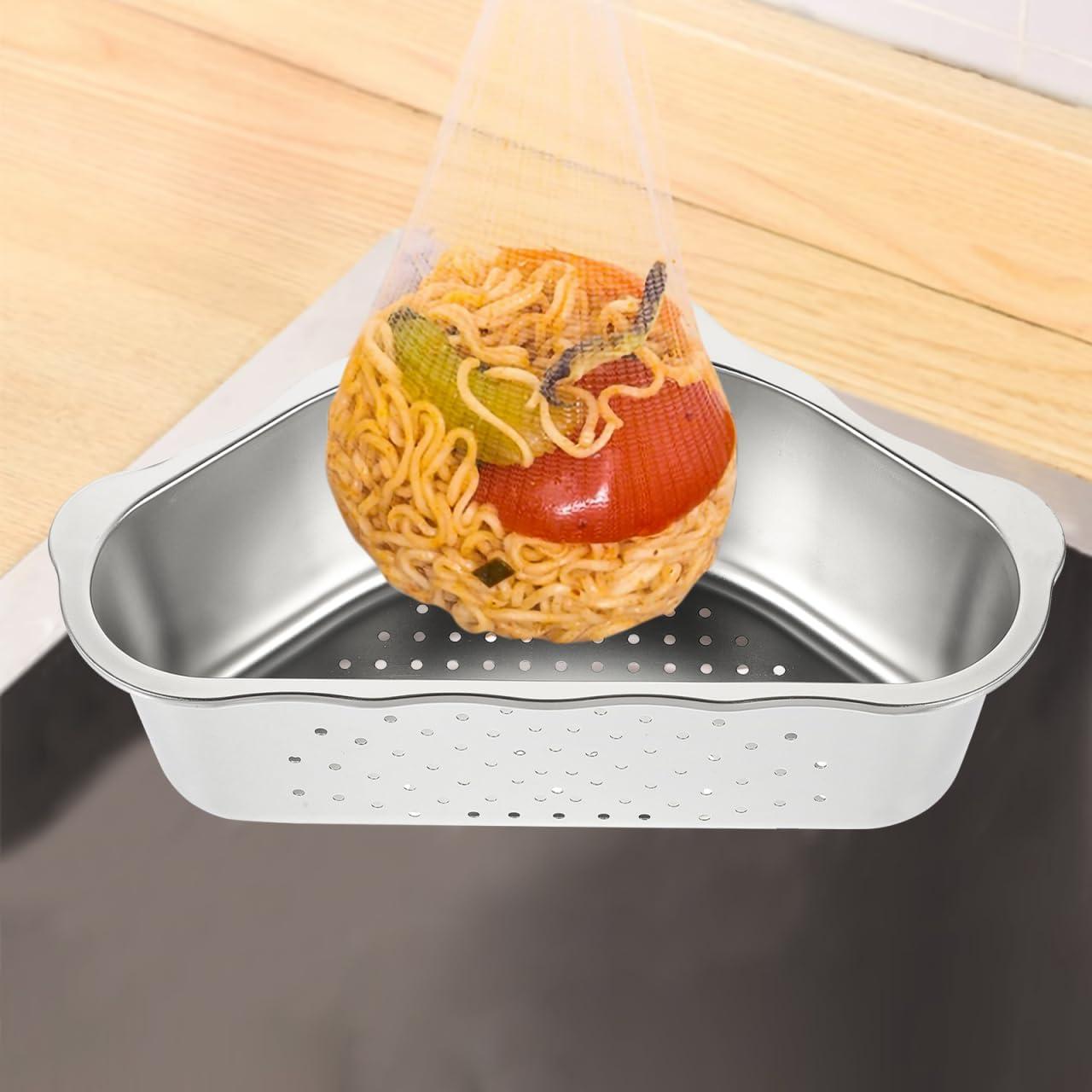 Colador de Fregadero en Esquina Acero Inoxidable 24.5x15.5cm