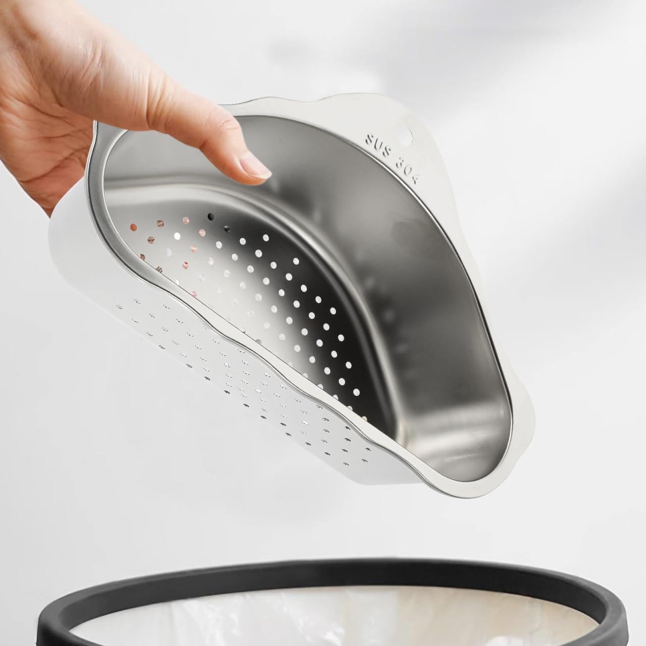 Colador de Fregadero en Esquina Acero Inoxidable 24.5x15.5cm