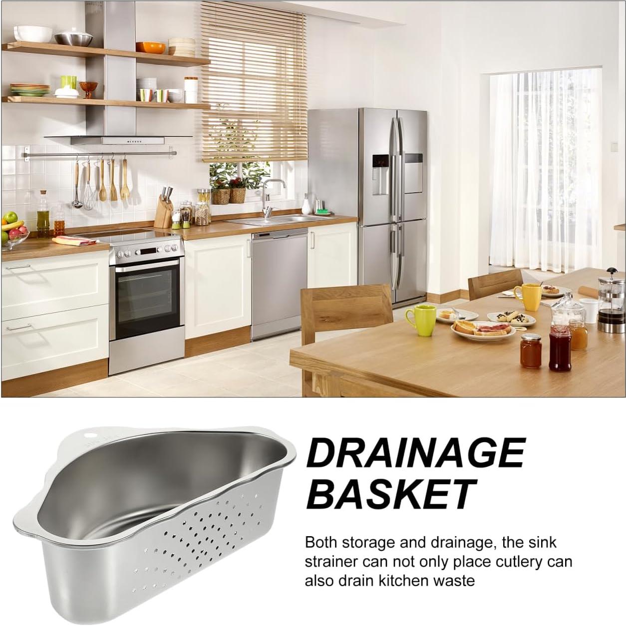 Colador de Fregadero en Esquina Acero Inoxidable 24.5x15.5cm