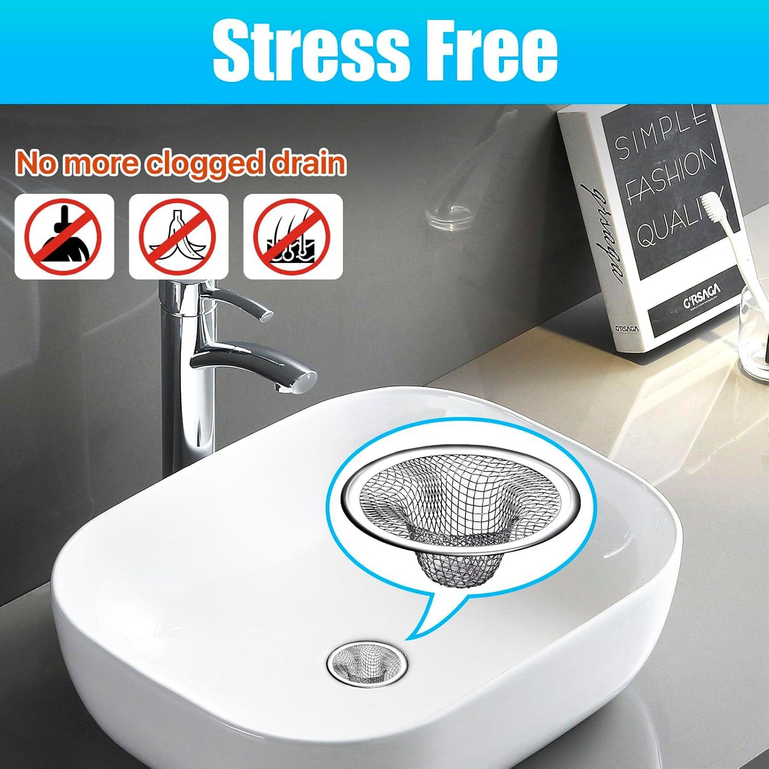 Paquete de 100 coladores de desagüe Boocalny 5.08 cm acero inoxidable