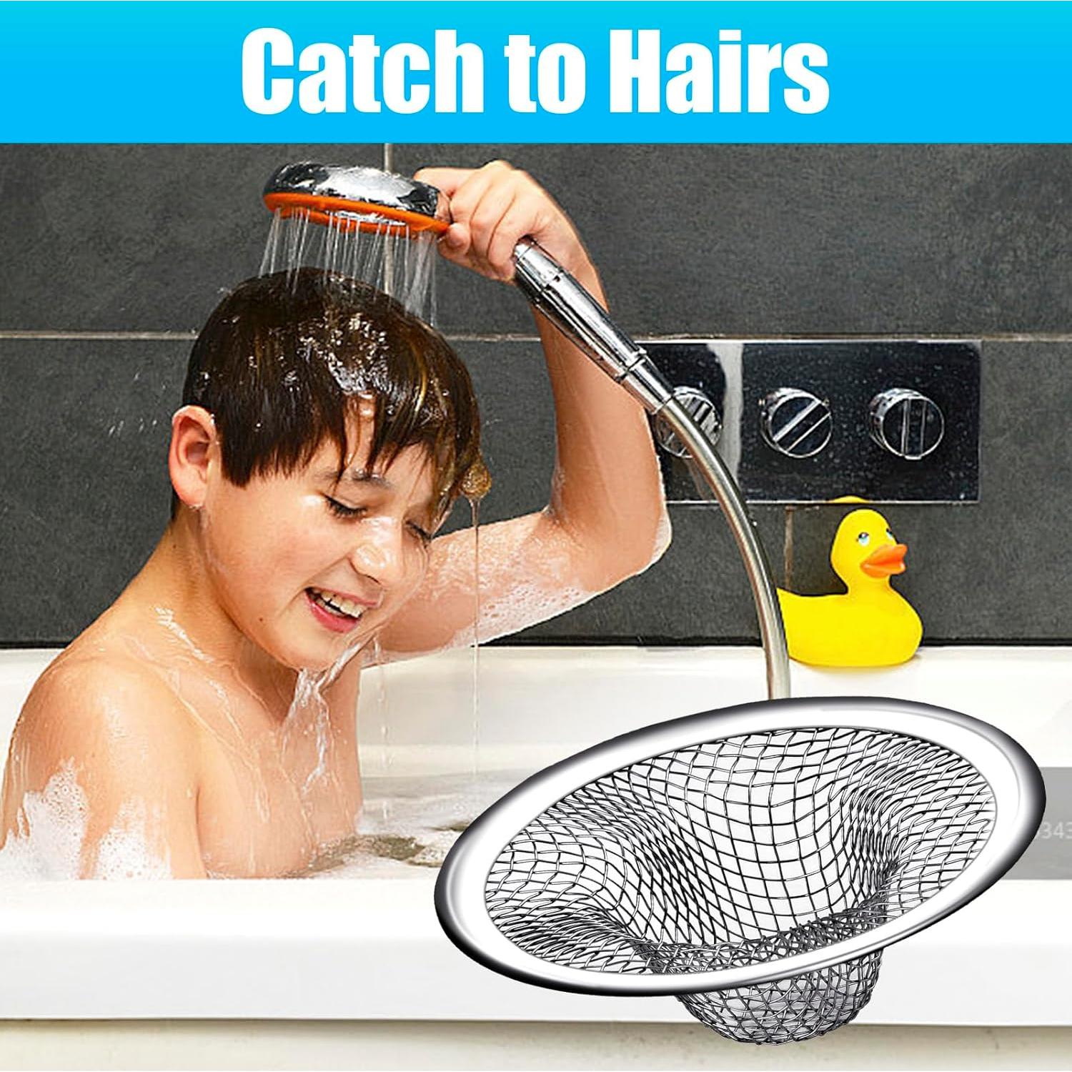 Paquete de 100 coladores de desagüe Boocalny 5.08 cm acero inoxidable