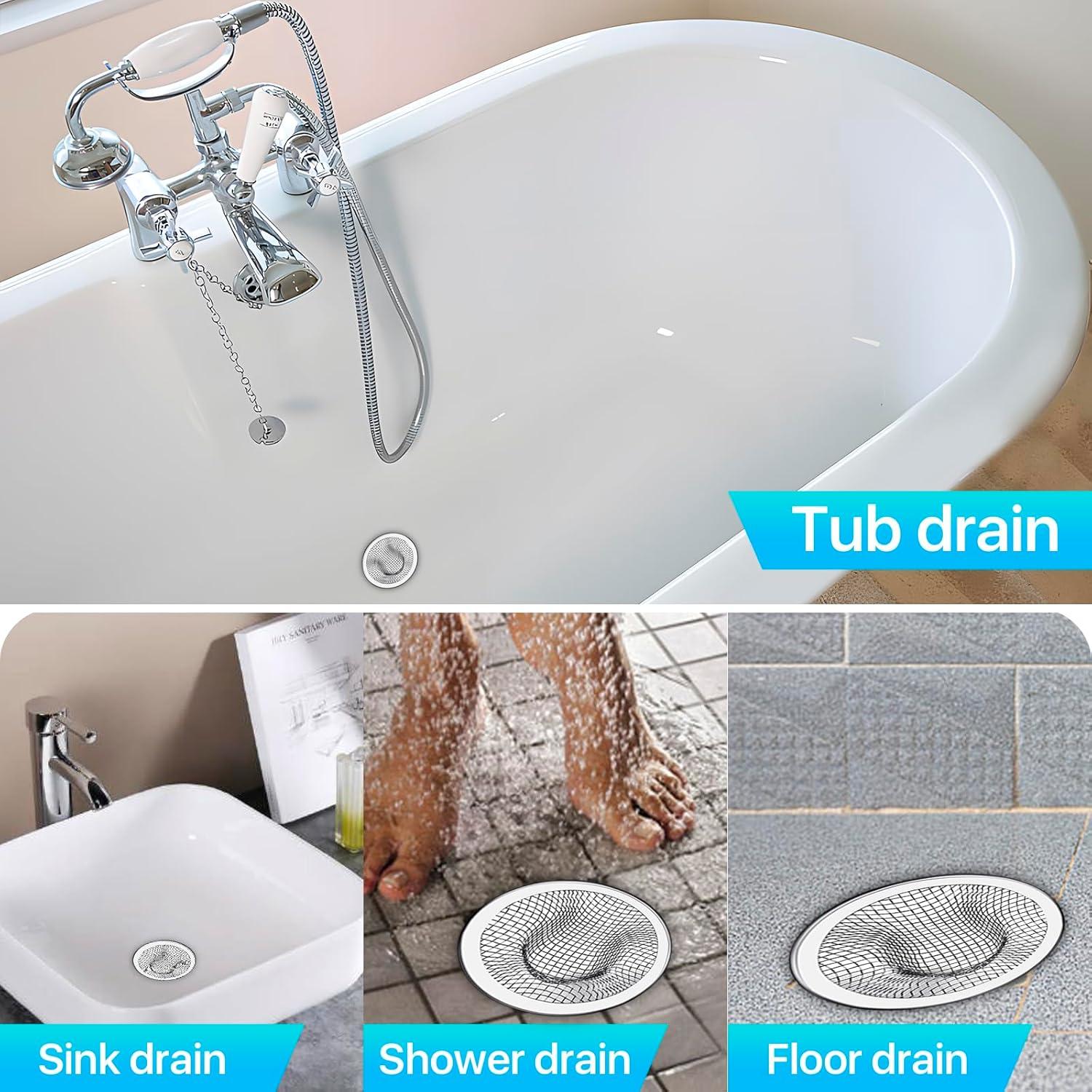 Paquete de 100 coladores de desagüe Boocalny 5.08 cm acero inoxidable