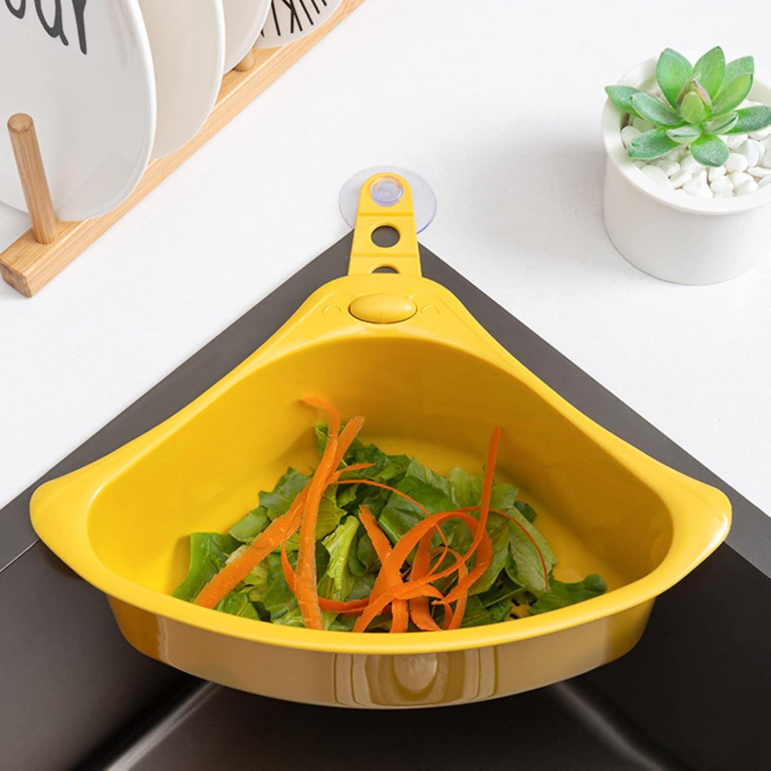 Canasta de Drenaje Triangular Cunyuer para Fregadero Amarillo