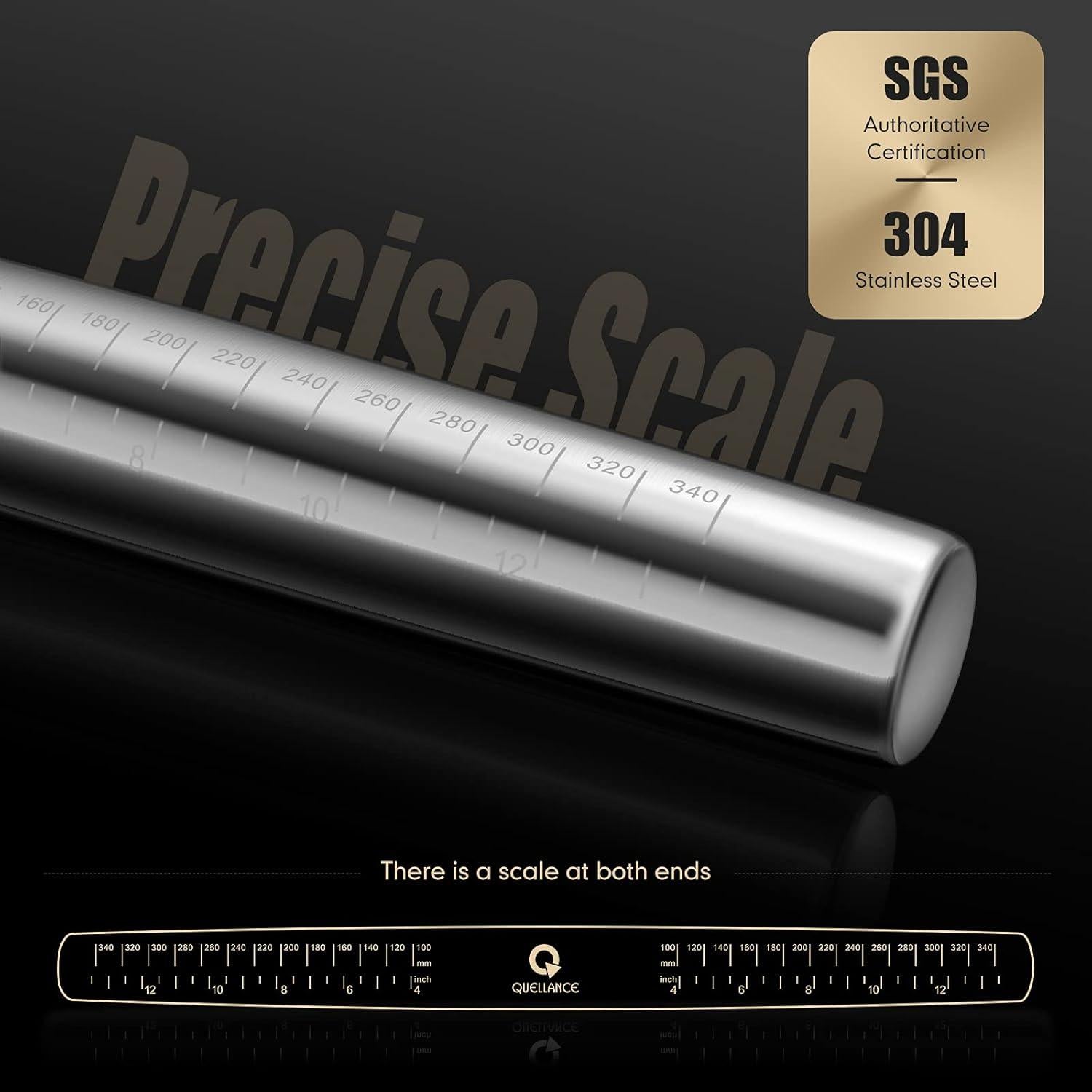 Rodillo Francés QUELLANCE de Acero Inoxidable 40.64 cm