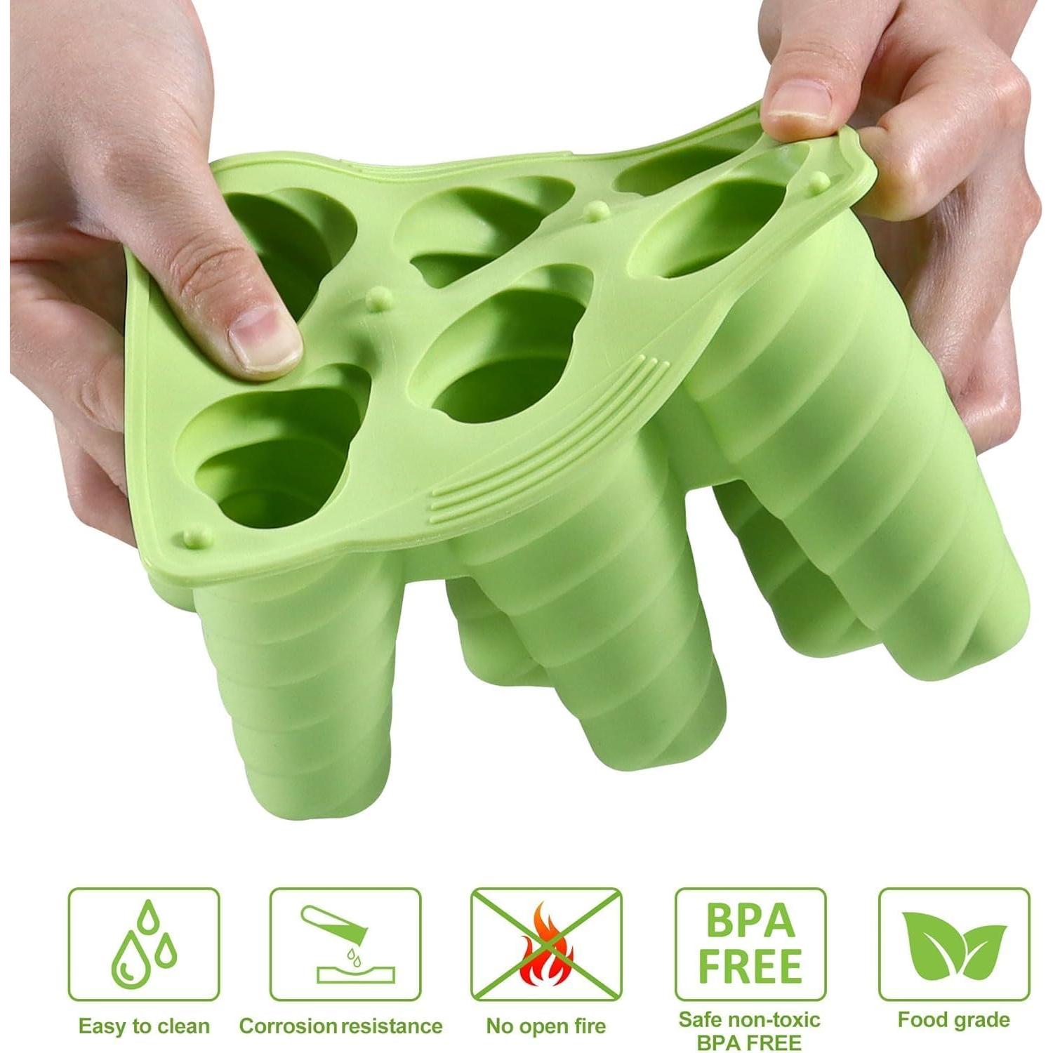 Molde de Paletas de Silicona AUDFA 6 Cavidades con 20 Palitos