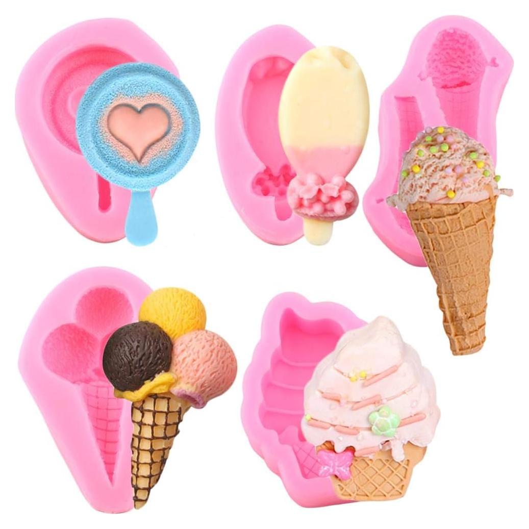 Molde de Silicona 5 Piezas para Helados y Postres Playing Mold