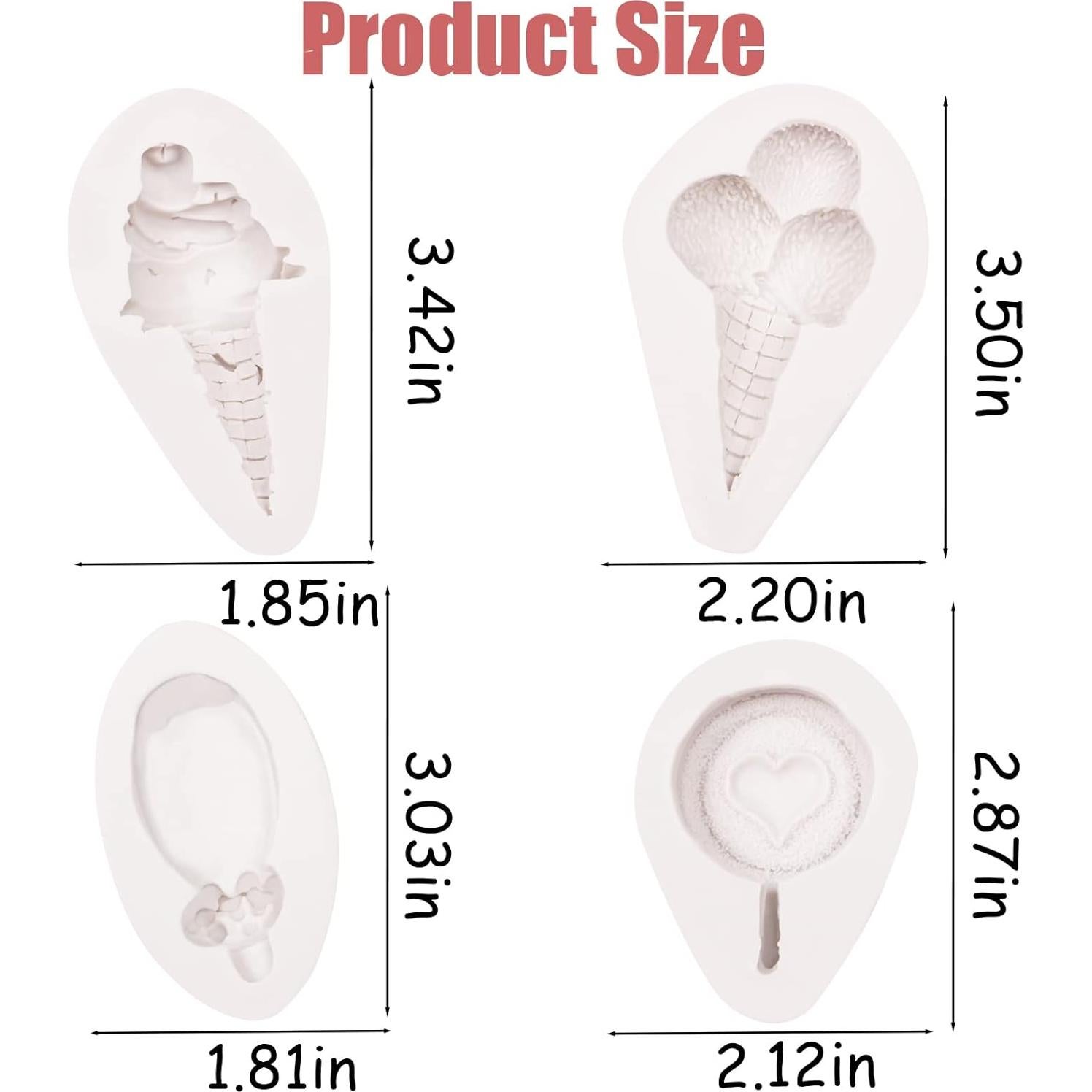 Molde de Silicona para Conos de Helado 4 Pcs ywzbomoldrm