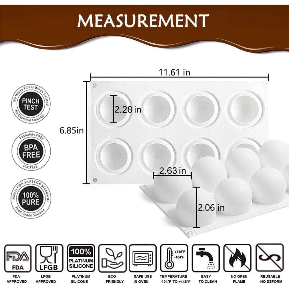 Molde de Silicona 3D AFINSEA para Pasteles y Postres - 8 Cavidades