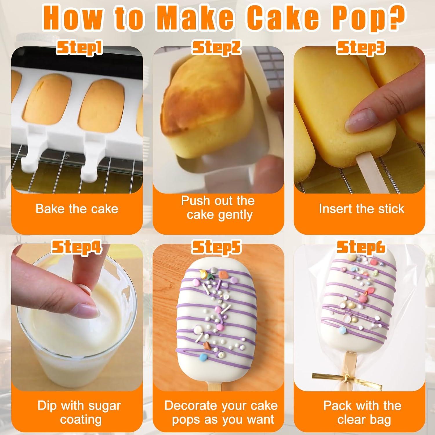 Moldes de Silicona para Cake Pops Mity Rain - 2 Piezas con 100 Palitos