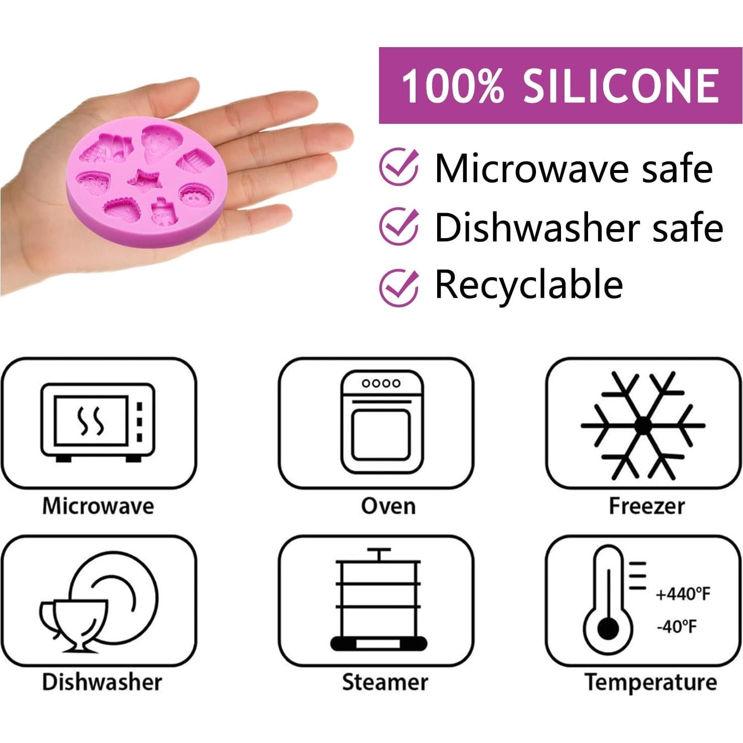 Moldes de Fondant de Silicona Acvcatto para Helado - 3 Piezas