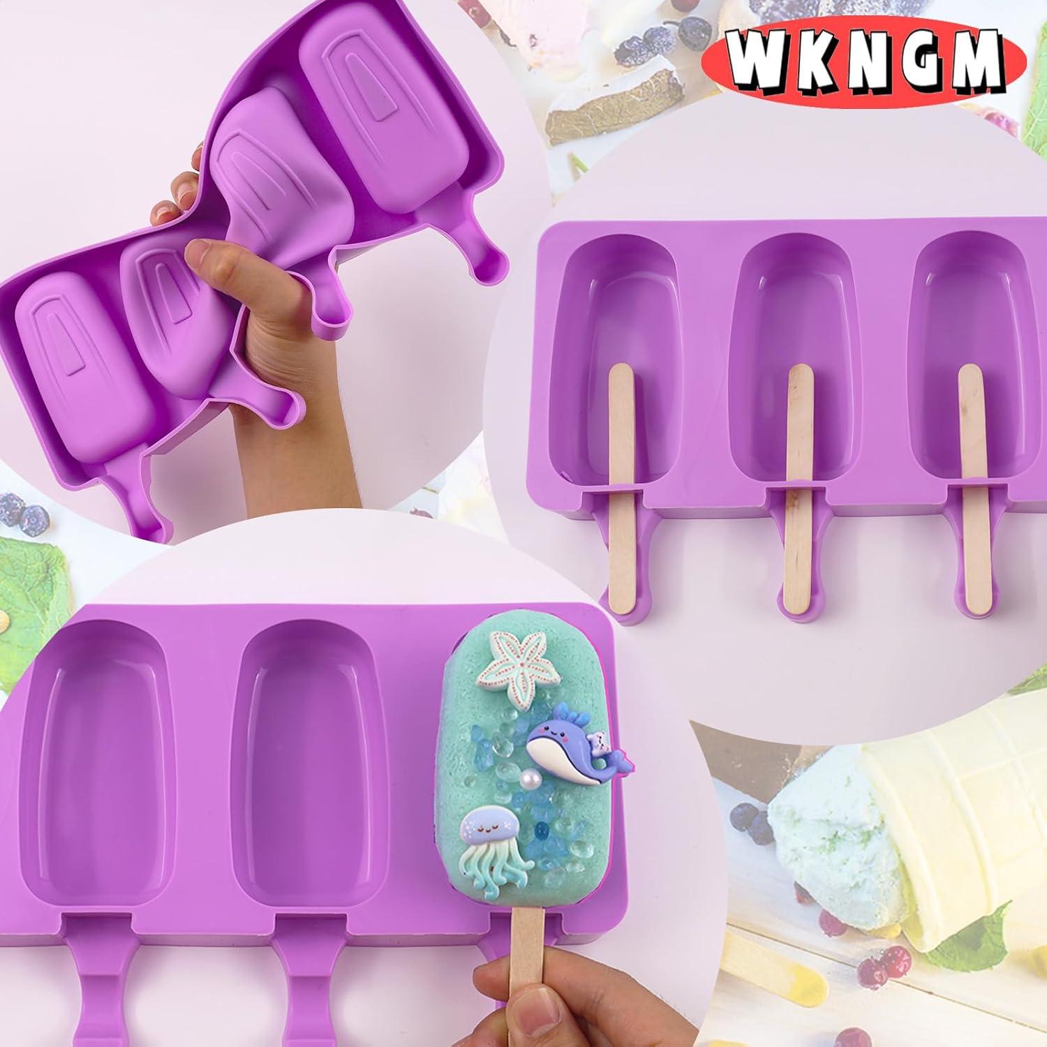 Moldes de Silicona para Paletas Grandes WKNGM Morado 3 Piezas