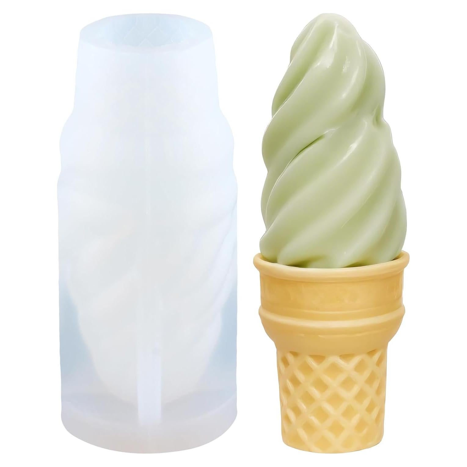 Molde de Silicona para Velas de Helado GLITZXFH 3D 11x4.8 cm