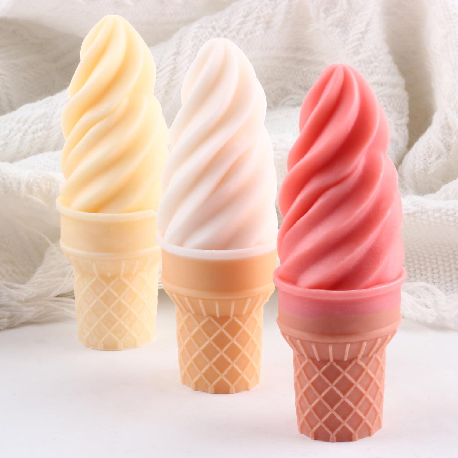 Molde de Silicona para Velas de Helado GLITZXFH 3D 11x4.8 cm