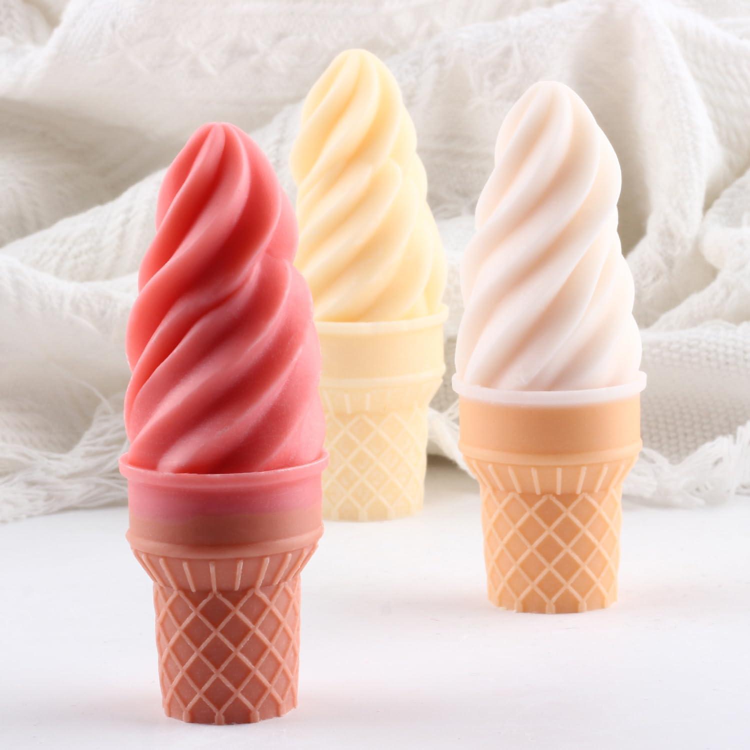 Molde de Silicona para Velas de Helado GLITZXFH 3D 11x4.8 cm