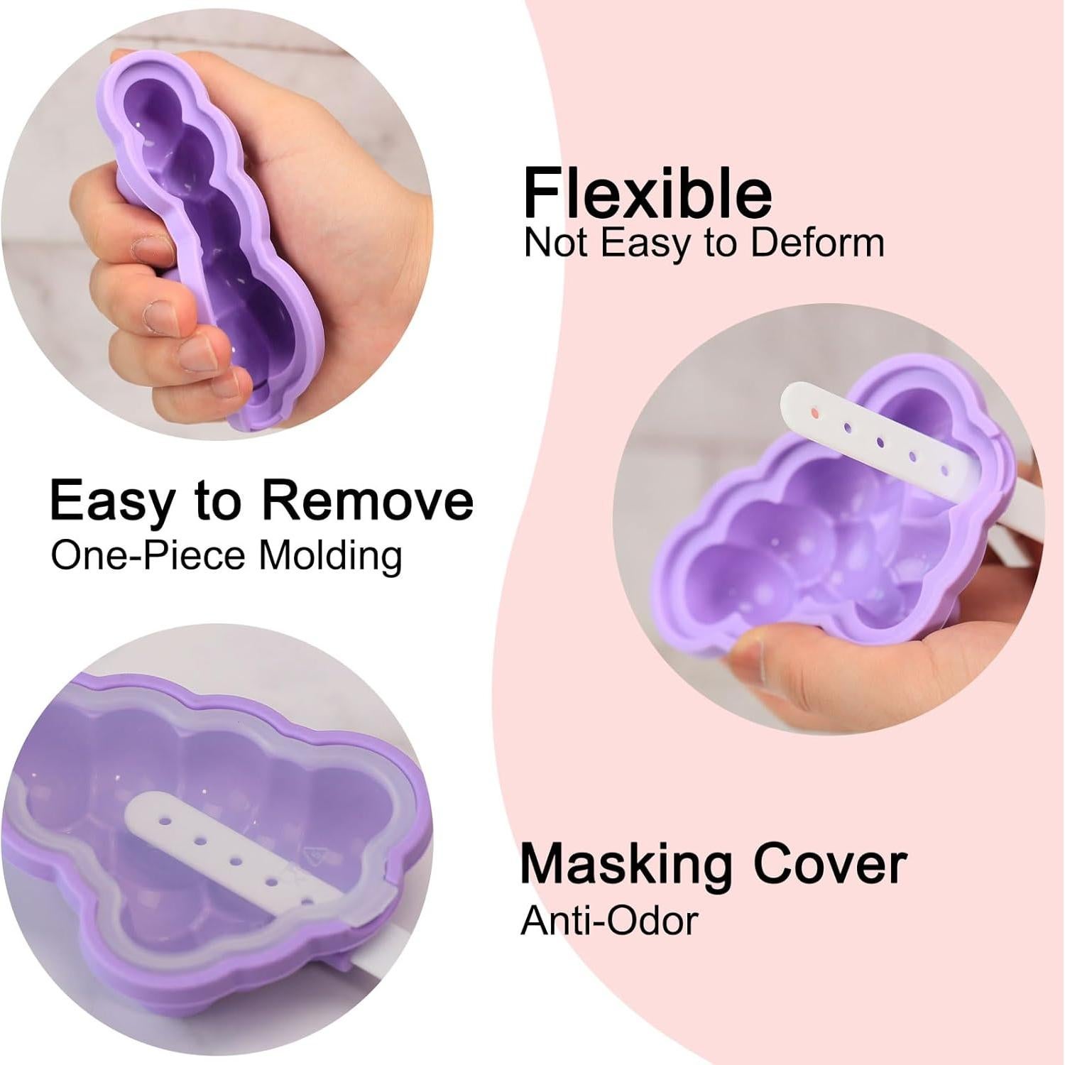 Moldes de Paletas de Silicona Dacthuw 2 Pcs Uva 62.4 ml