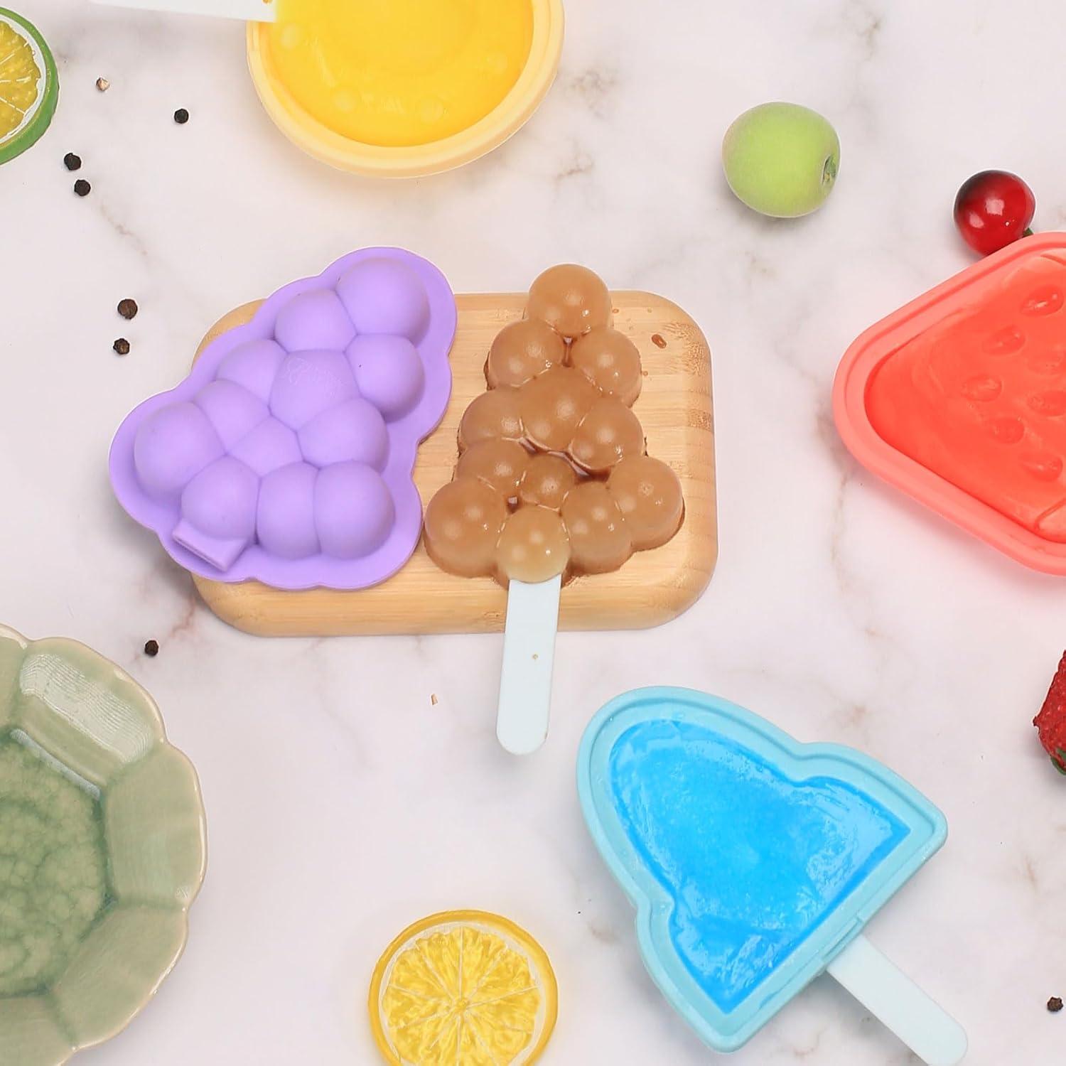 Moldes de Paletas de Silicona Dacthuw 2 Pcs Uva 62.4 ml