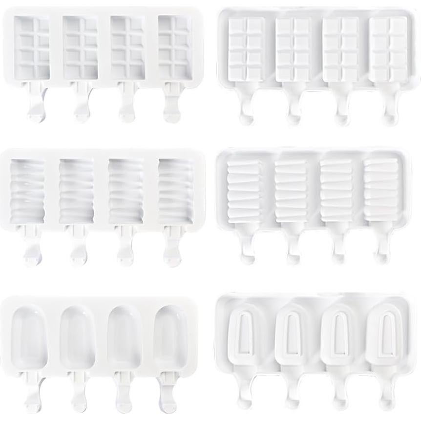 Juego de Moldes para Paletas ZORYNTH - 3 Silicona + 200 Palitos