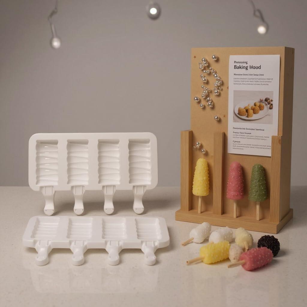 Juego de Moldes para Paletas ZORYNTH - 3 Silicona + 200 Palitos