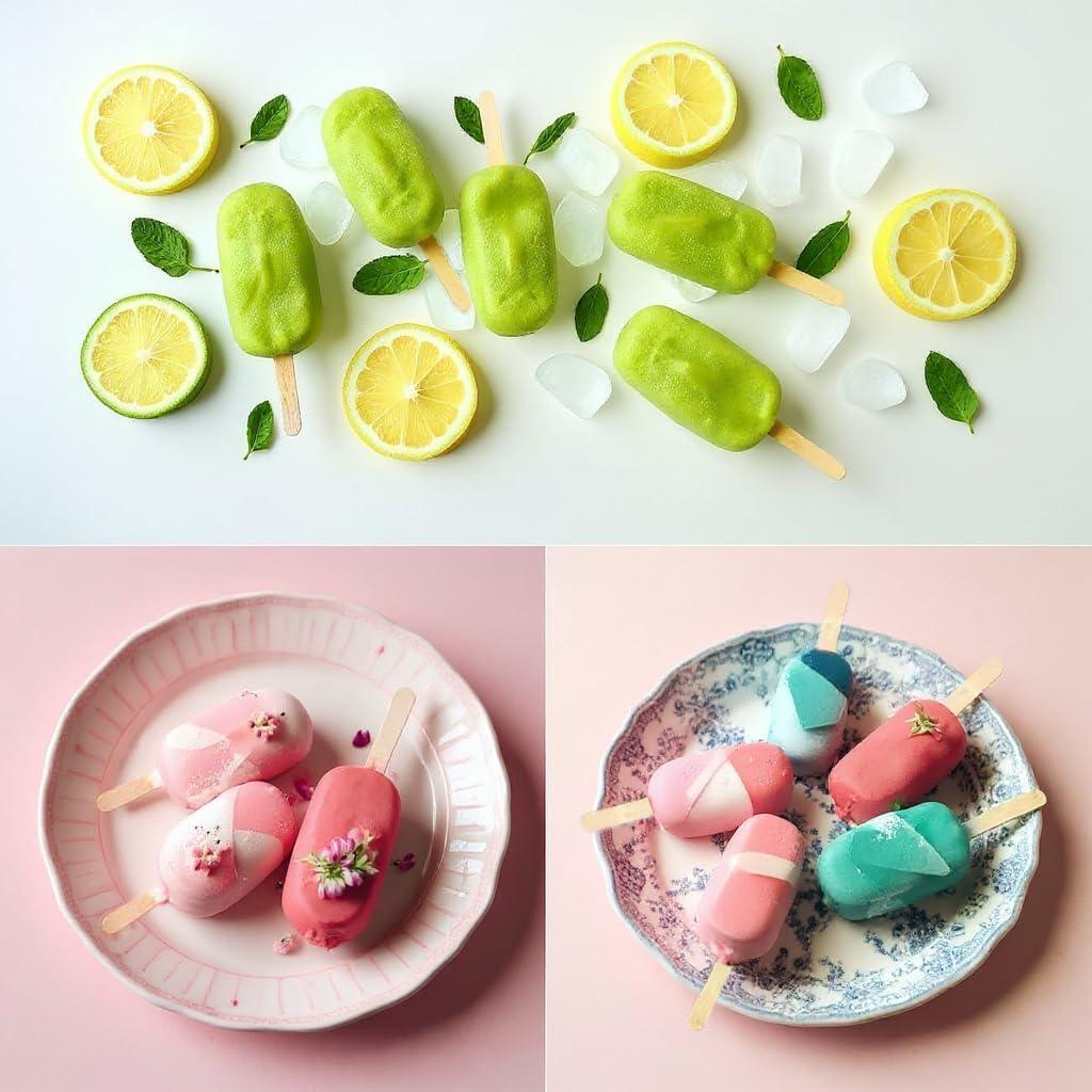 Juego de Moldes para Paletas ZORYNTH - 3 Silicona + 200 Palitos