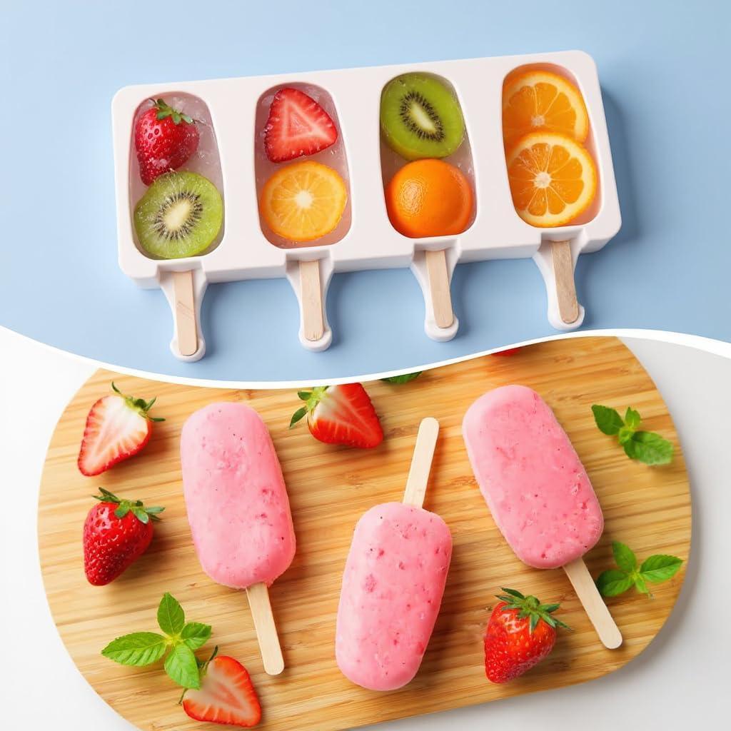 Juego de Moldes para Paletas ZORYNTH - 3 Silicona + 200 Palitos