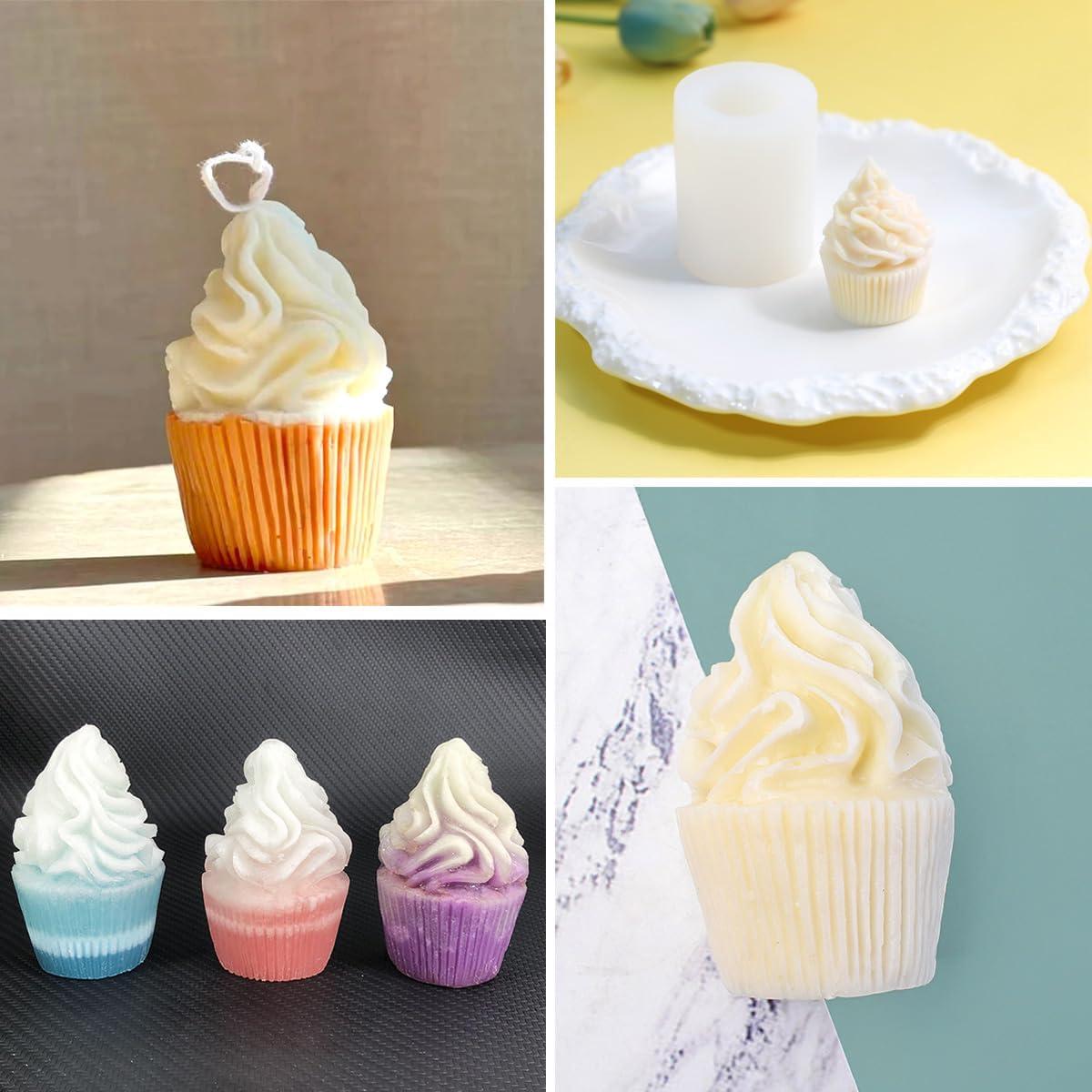 Molde de Jabón Silicona Cupcake 2 Piezas AddLotLot 6.6x5.2cm