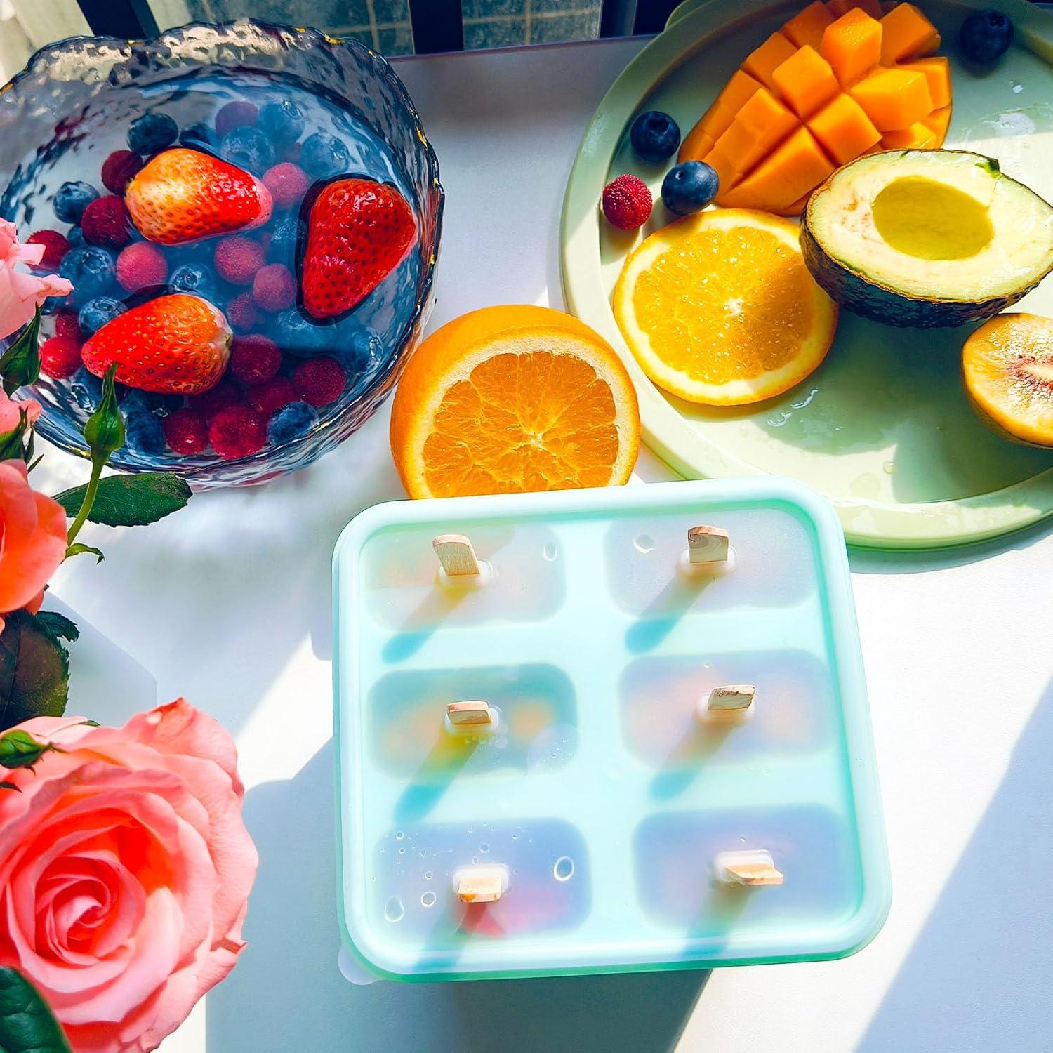 Molde de Popsicles de Silicona AYGwjkii con 20 Palitos Verde