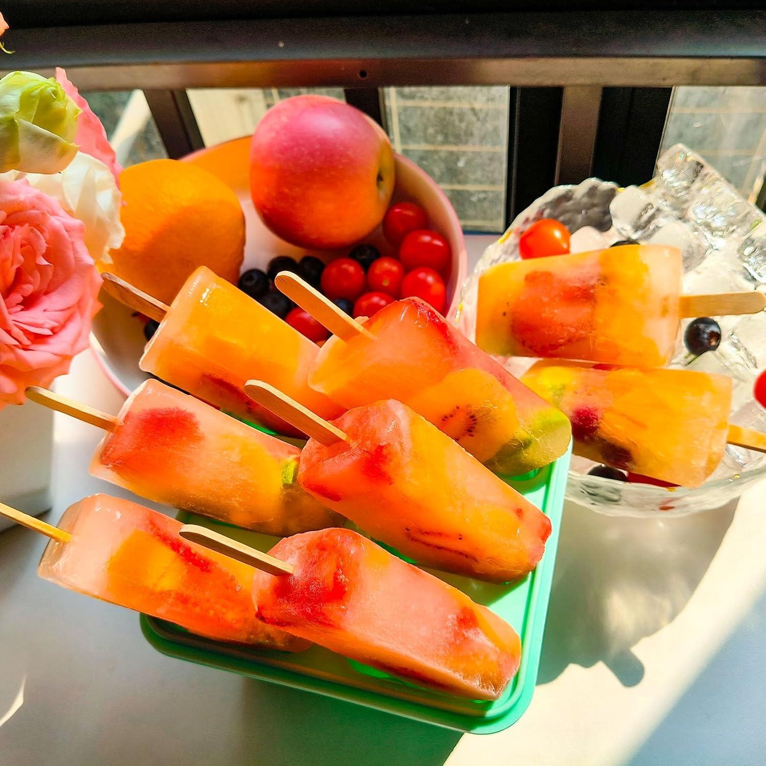 Molde de Popsicles de Silicona AYGwjkii con 20 Palitos Verde