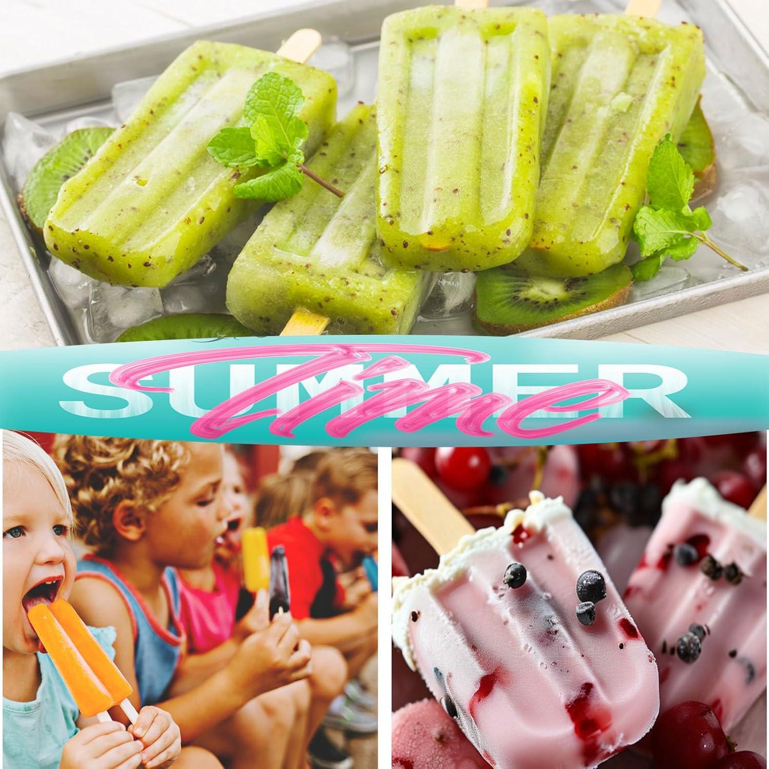 Molde de Popsicles de Silicona AYGwjkii con 20 Palitos Verde