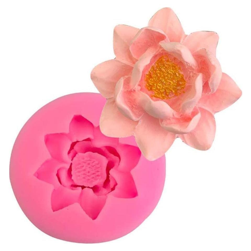 Molde de Silicona 3D Flor Loto Rosa GANPUB para Pastelería