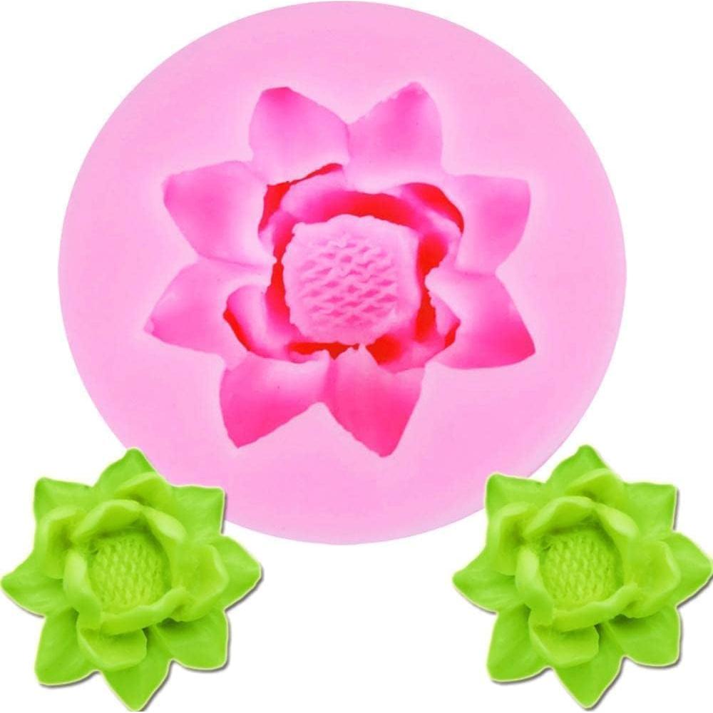 Molde de Silicona 3D Flor Loto Rosa GANPUB para Pastelería