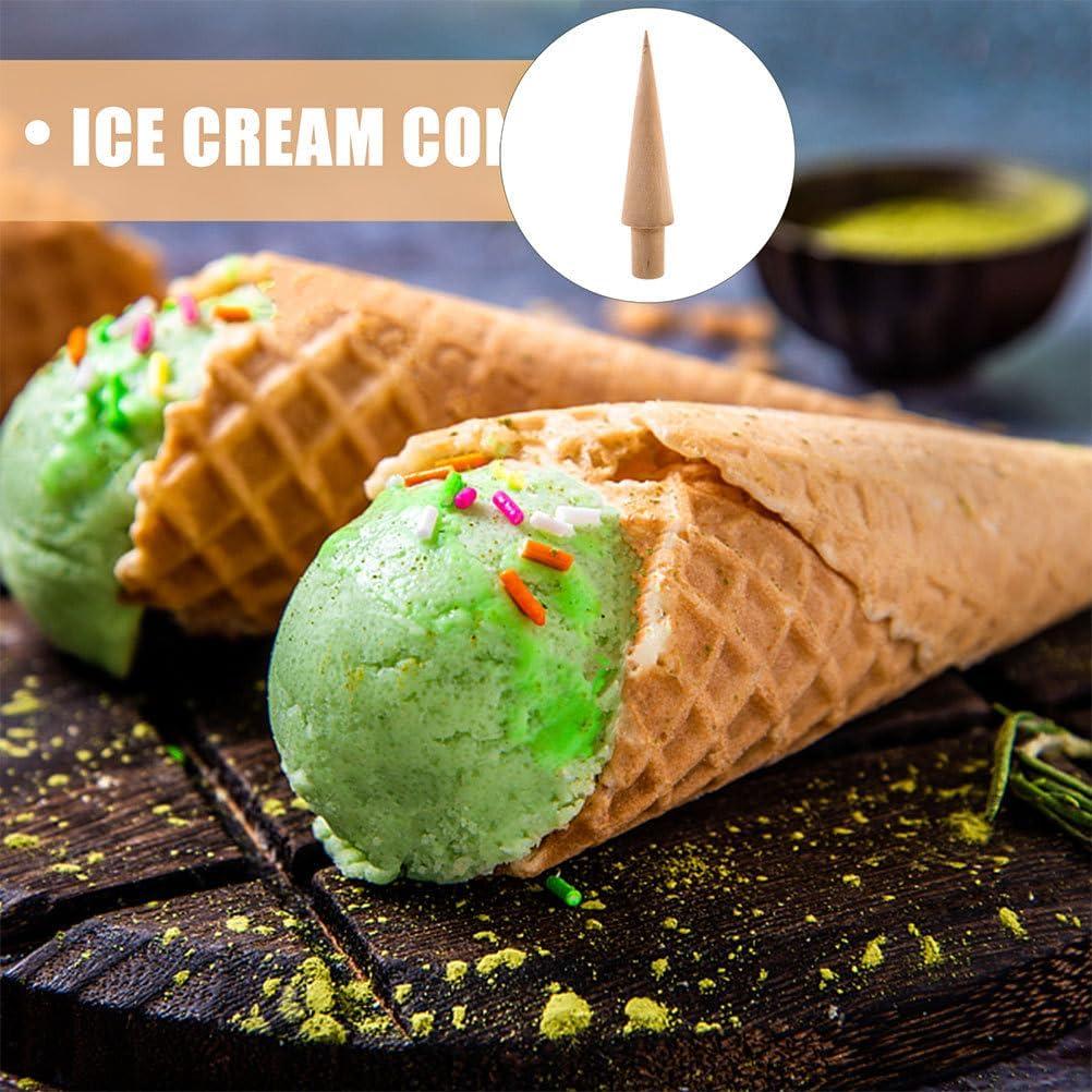 Moldes de Cono de Helado de Madera VICASKY - 3 Piezas