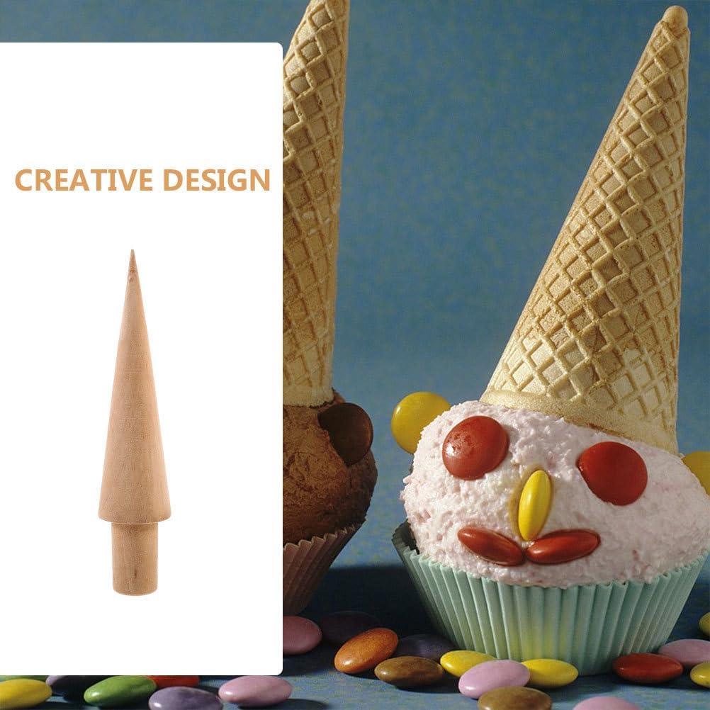 Moldes de Cono de Helado de Madera VICASKY - 3 Piezas