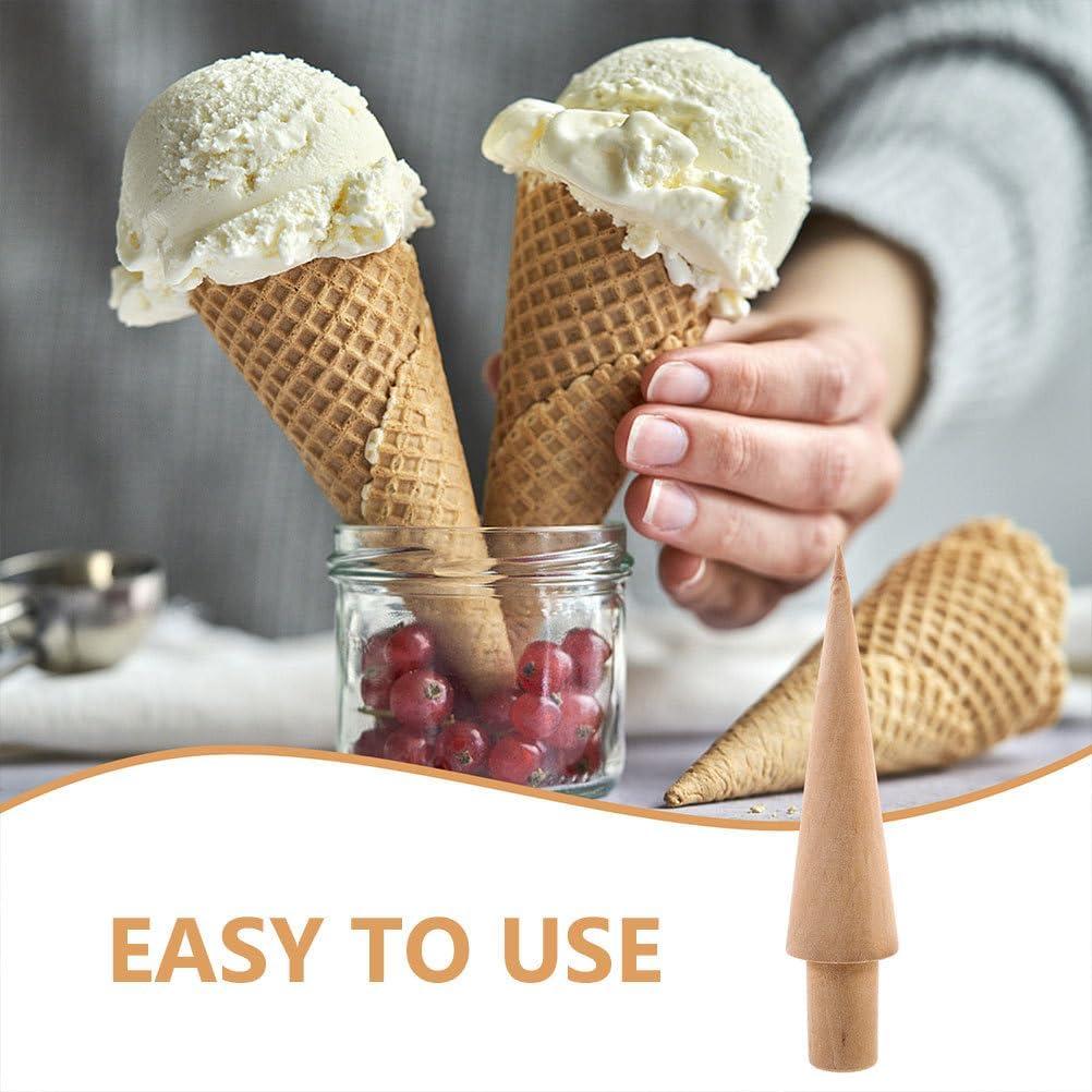 Moldes de Cono de Helado de Madera VICASKY - 3 Piezas