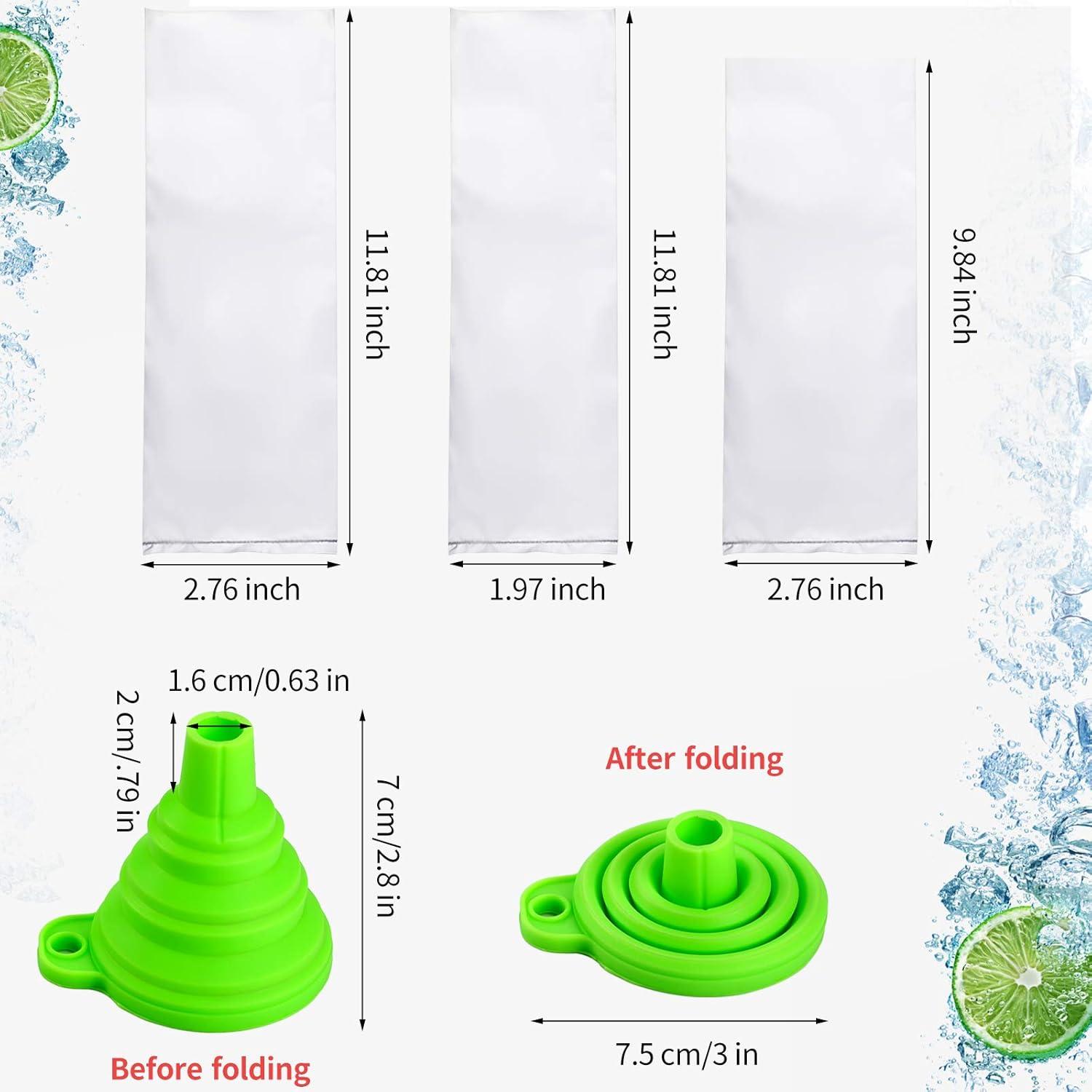 300 Bolsas de Lolly de Hielo Desechables Patelai con Embudo