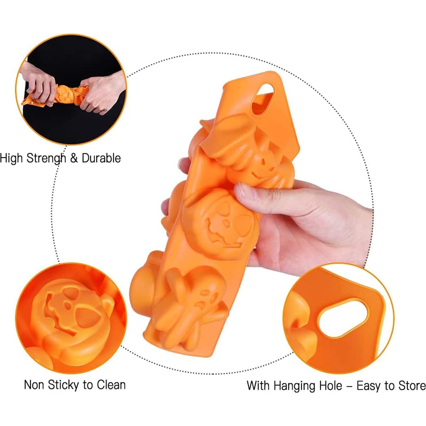 Molde de Silicona Halloween 2 Pcs OMDBAGD - Calabaza, Murciélago, Fantasma