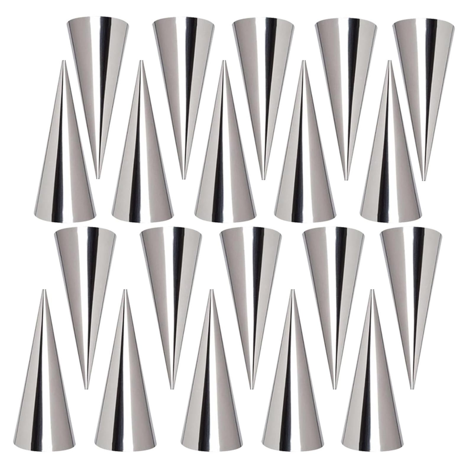 20 Moldes de Cono de Crema Joyeee, Acero Inoxidable 12.7 cm