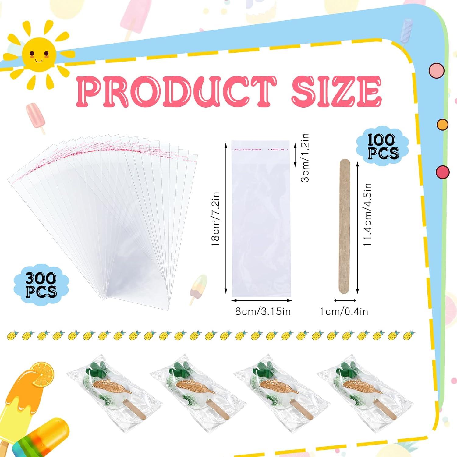 Conjunto de Palitos y Bolsas para Helados Yexiya 400 Pcs