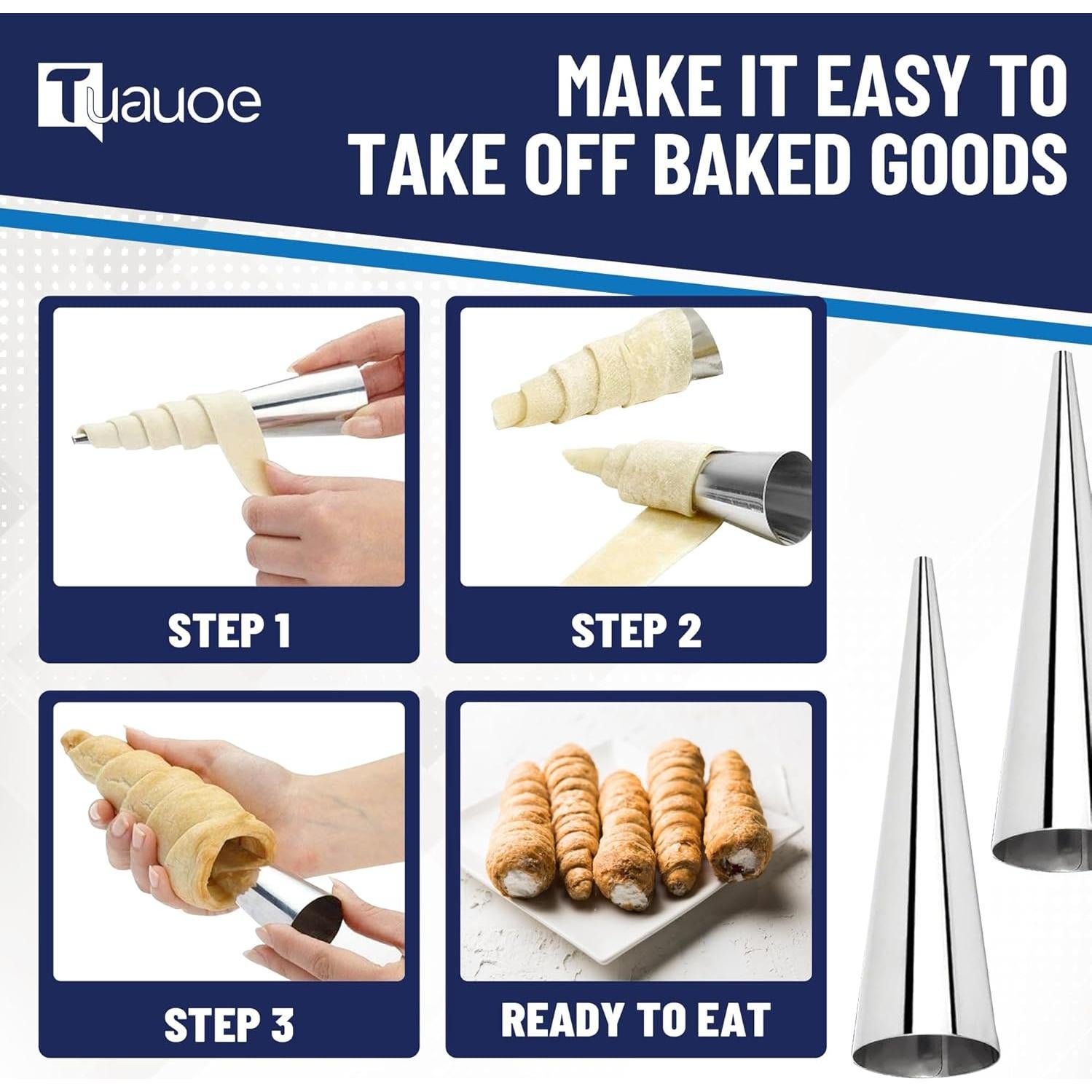 Set de 23 Moldes de Cuerno de Crema Tuauoe, Acero Inoxidable