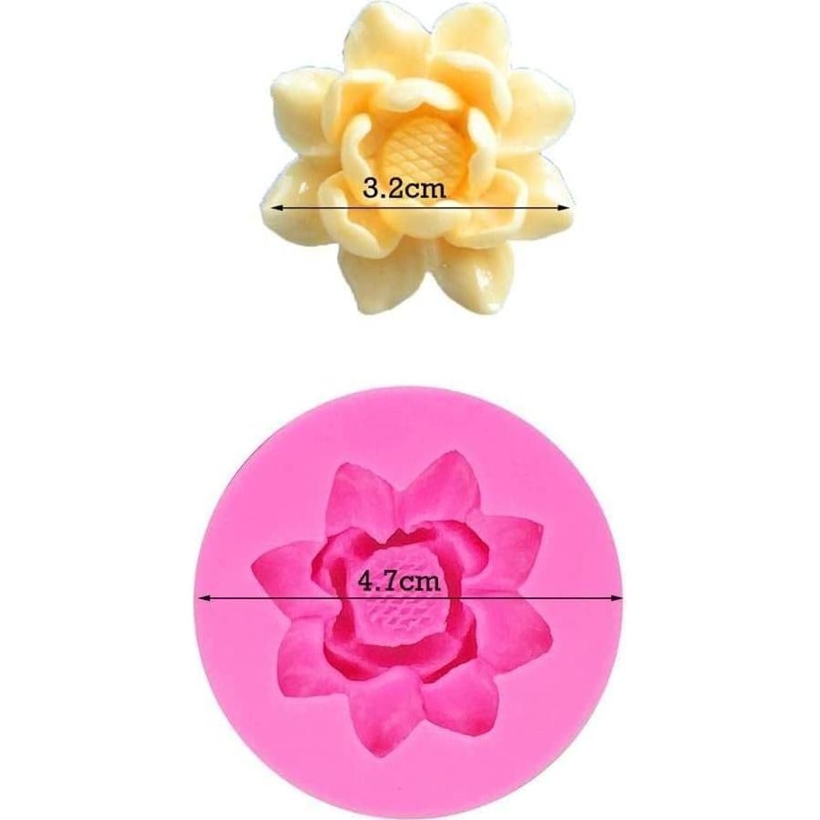 Molde de Silicona Rosa Flor Loto 3D Czhotg para Cupcakes