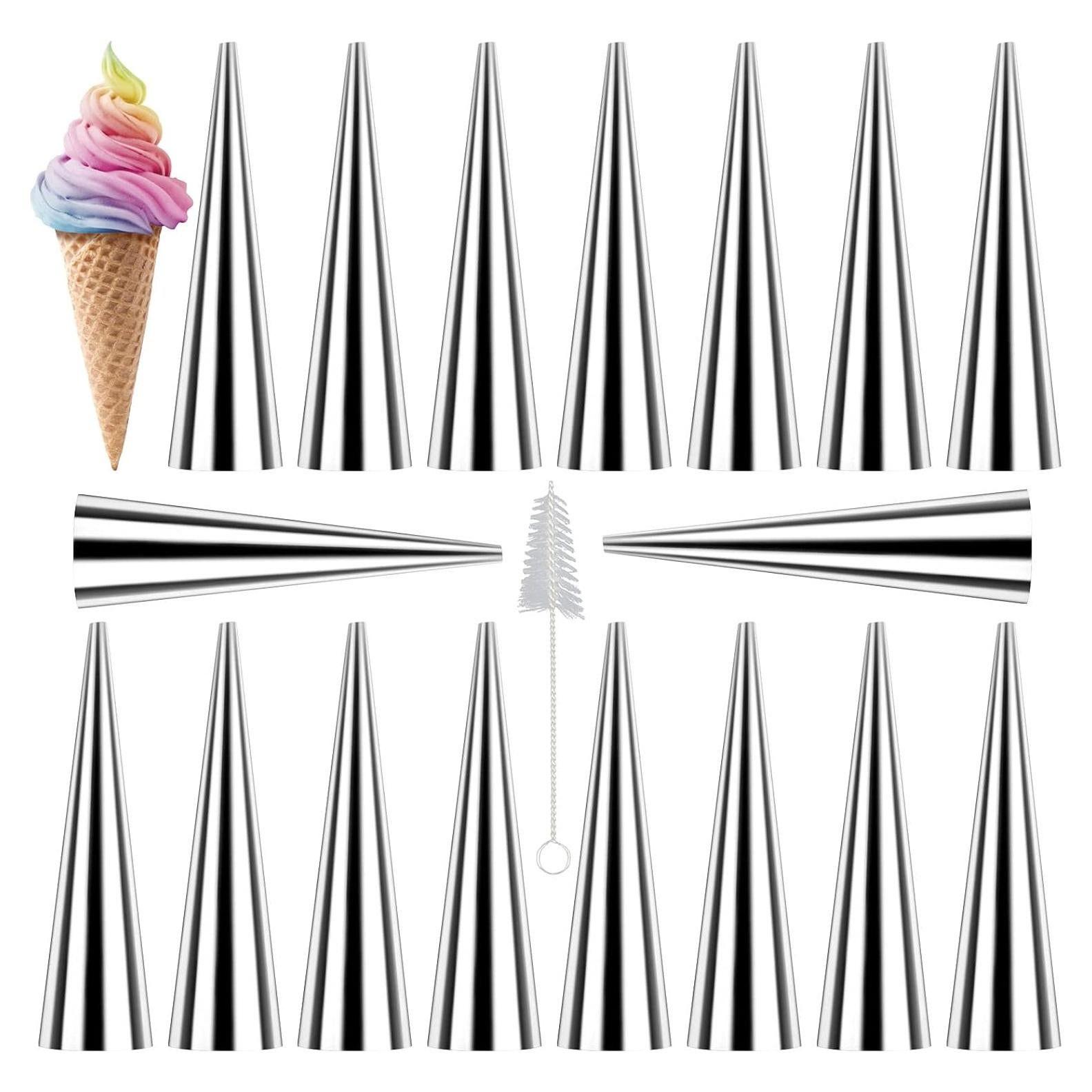 Moldes de Cuerno de Crema Saiveina 16 Piezas Acero Inoxidable