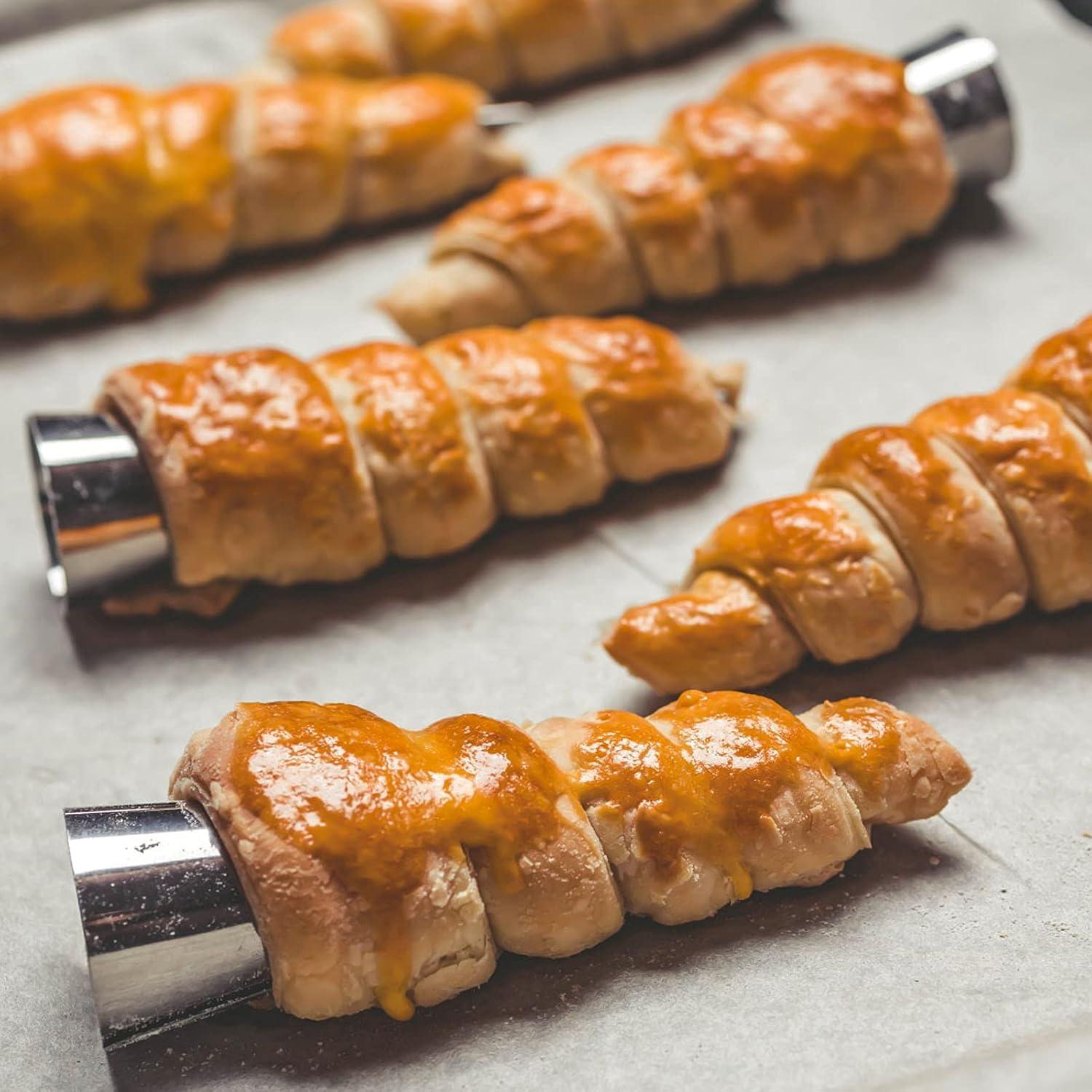 Moldes de Cuerno de Crema Saiveina 16 Piezas Acero Inoxidable