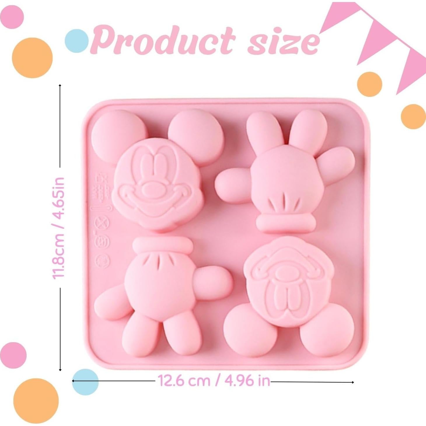 Molde de Silicona para Pasteles Crethinkaty Ratón Rosa 32g