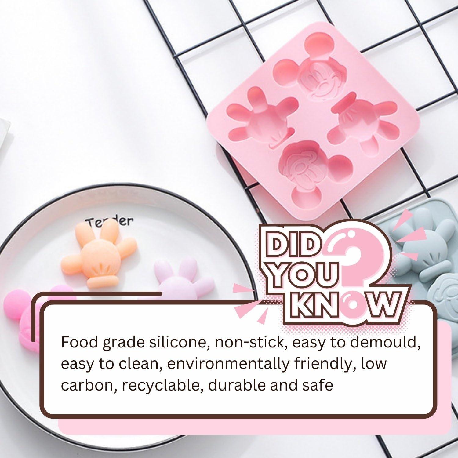 Molde de Silicona para Pasteles Crethinkaty Ratón Rosa 32g