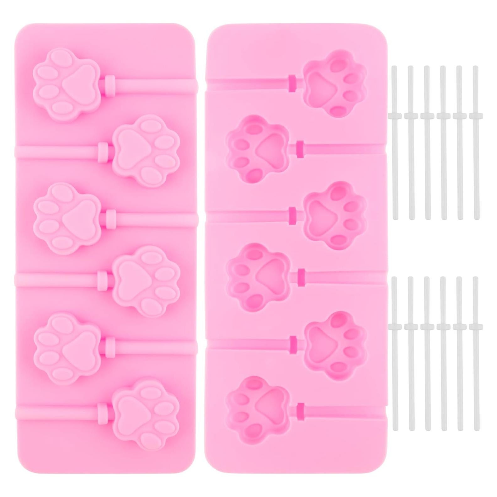 Molde de Lollipops de Silicona AUEAR 2 Piezas Patita Rosa
