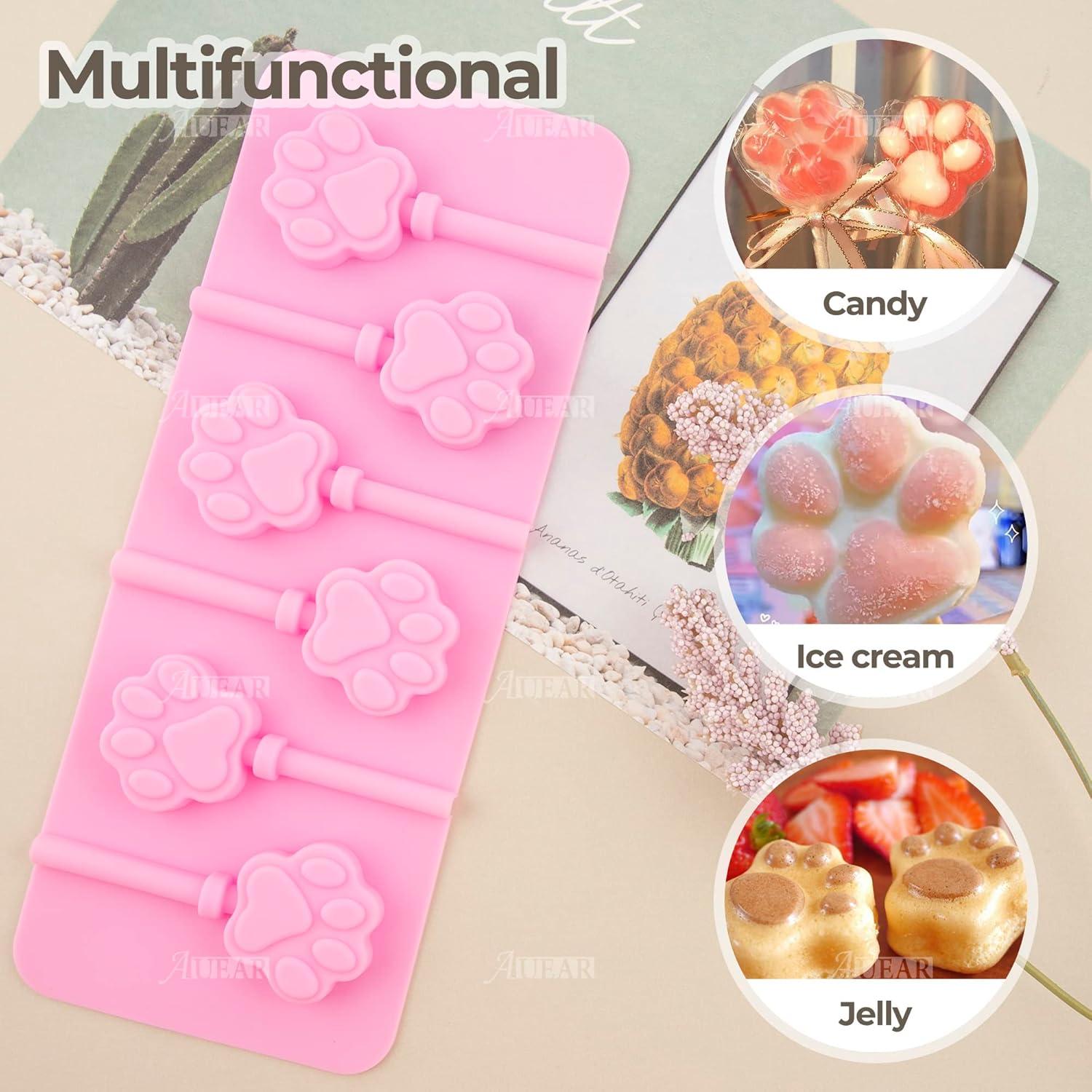 Molde de Lollipops de Silicona AUEAR 2 Piezas Patita Rosa