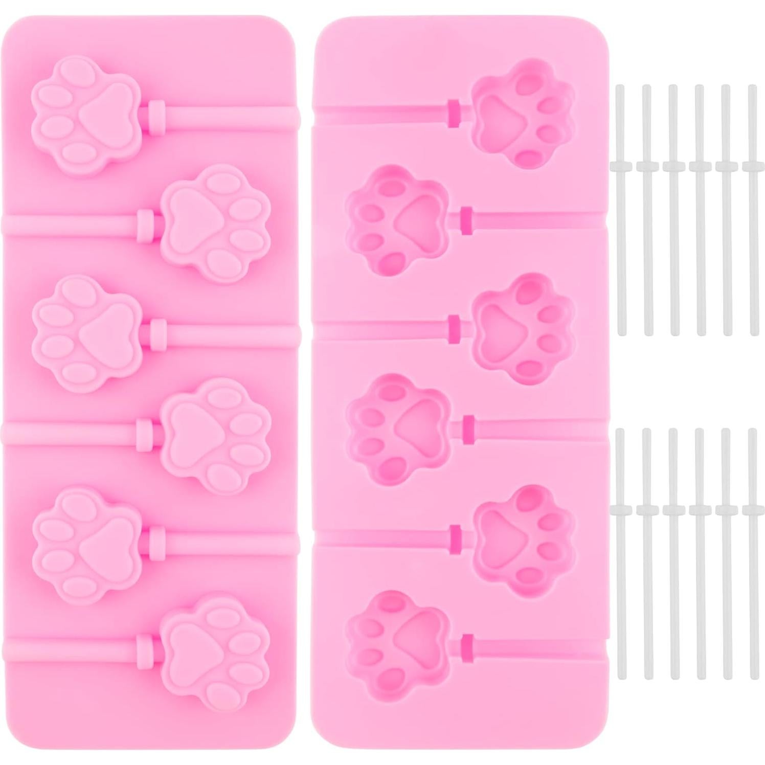 Molde de Lollipops de Silicona AUEAR 2 Piezas Patita Rosa